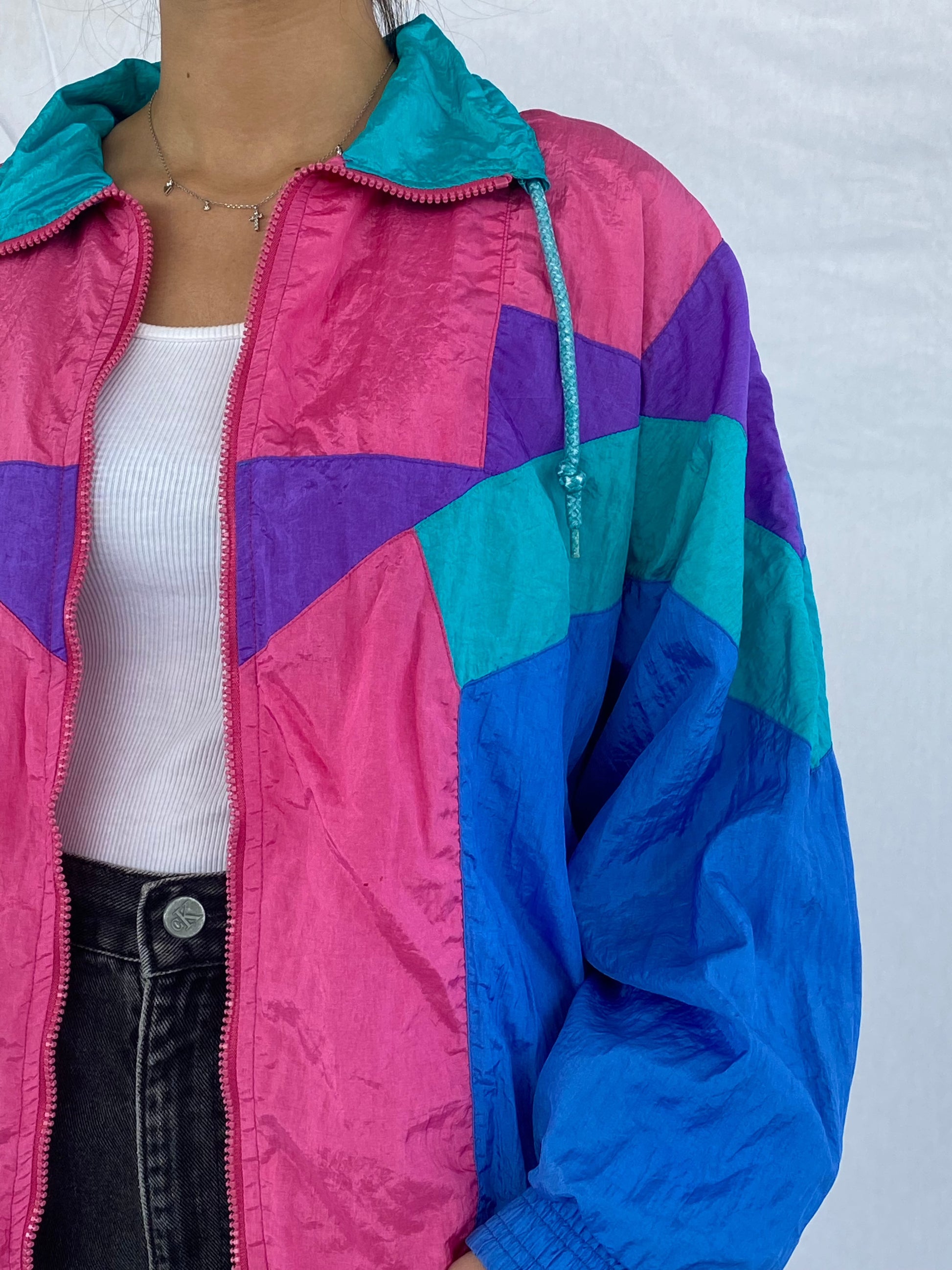 Vintage First Run Windbreaker Jacket - Balagan Vintage Windbreaker Jacket 00s, 80s, 90s, Coats&Jackets, outerwear, oversized, unisex, vintage, vintage windbreaker, windbreaker, windbreaker jacket, women, Women's Windbreaker Jackets