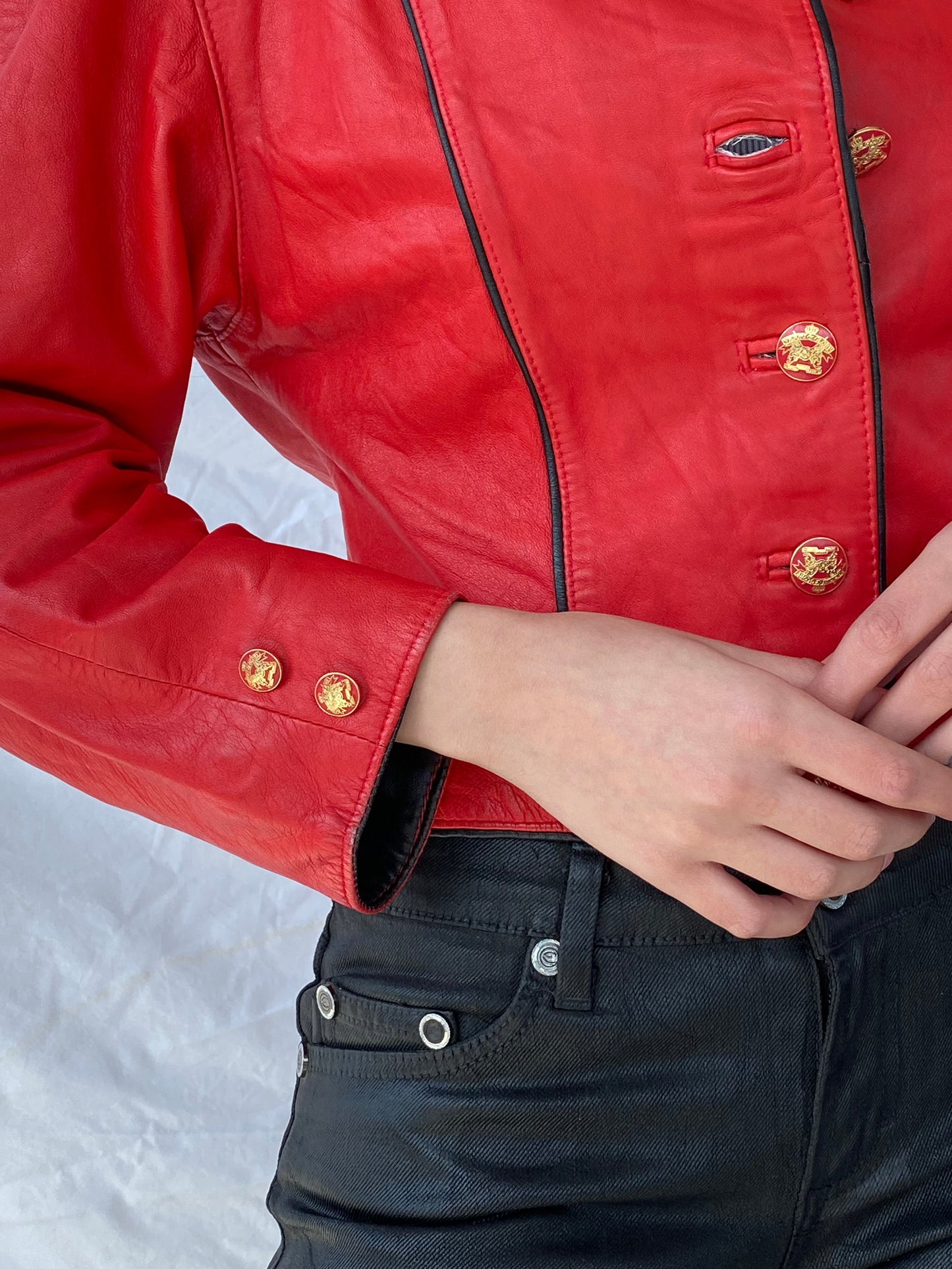 Vintage Genuine Leather Jacket - Balagan Vintage Leather Jacket Coats&Jackets, Deals, genuine leather, genuine leather jacket, leather jacket, red leather, Women's Leather Jackets