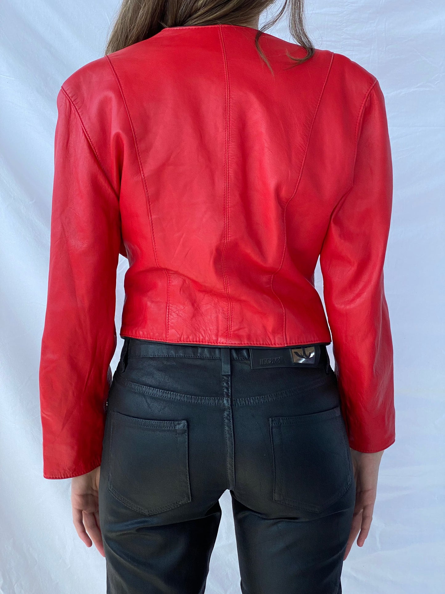 Vintage Genuine Leather Jacket - Balagan Vintage Leather Jacket Coats&Jackets, Deals, genuine leather, genuine leather jacket, leather jacket, red leather, Women's Leather Jackets