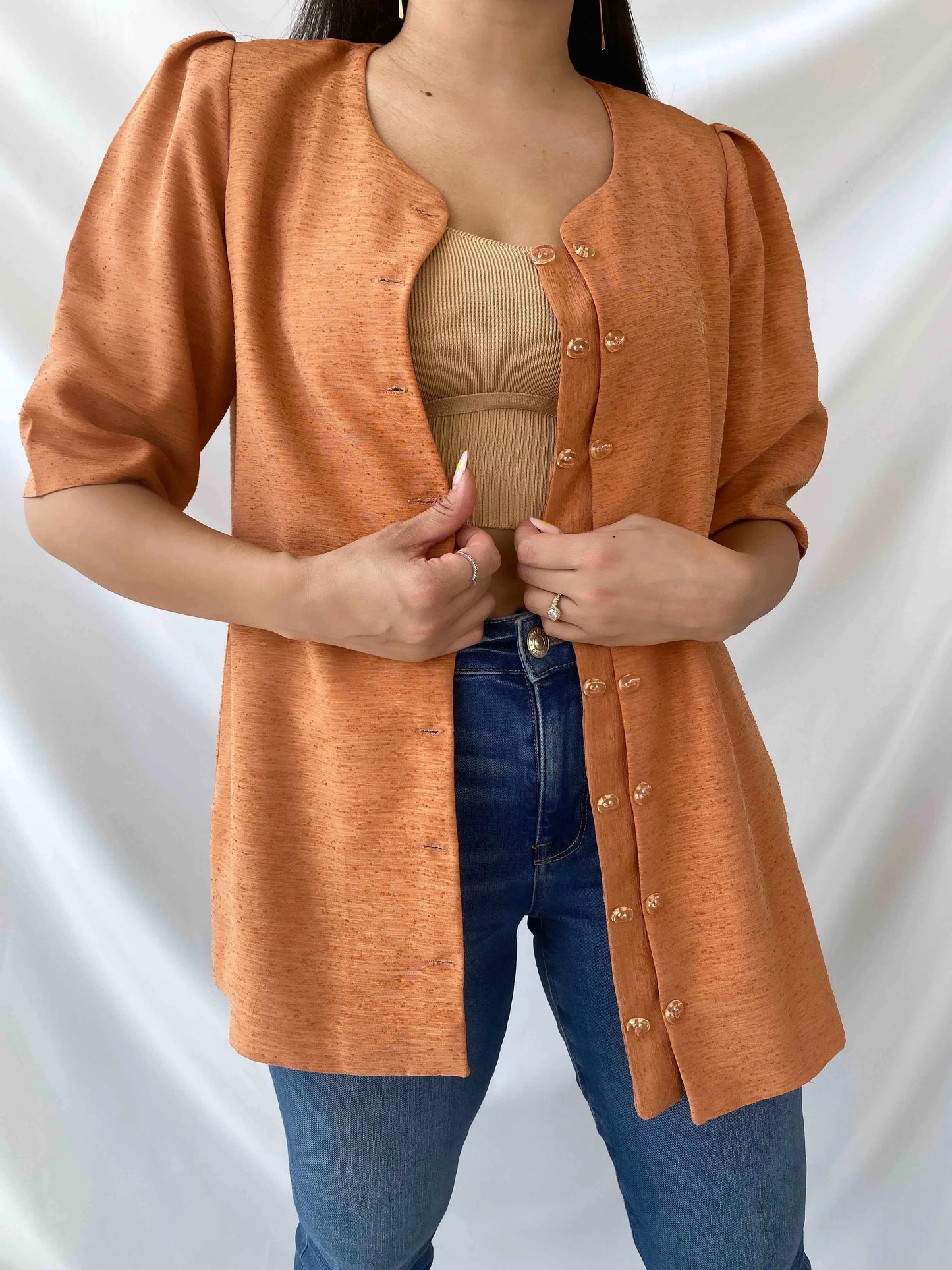 Vintage Handmade Blazer - Balagan Vintage Blazer 00s, 90s, blazer, Coats&Jackets, Deals, formal, formal wear, half sleeve blazer, half sleeve shirt, streetwear, women, women top, Women's Blazers, Y2K