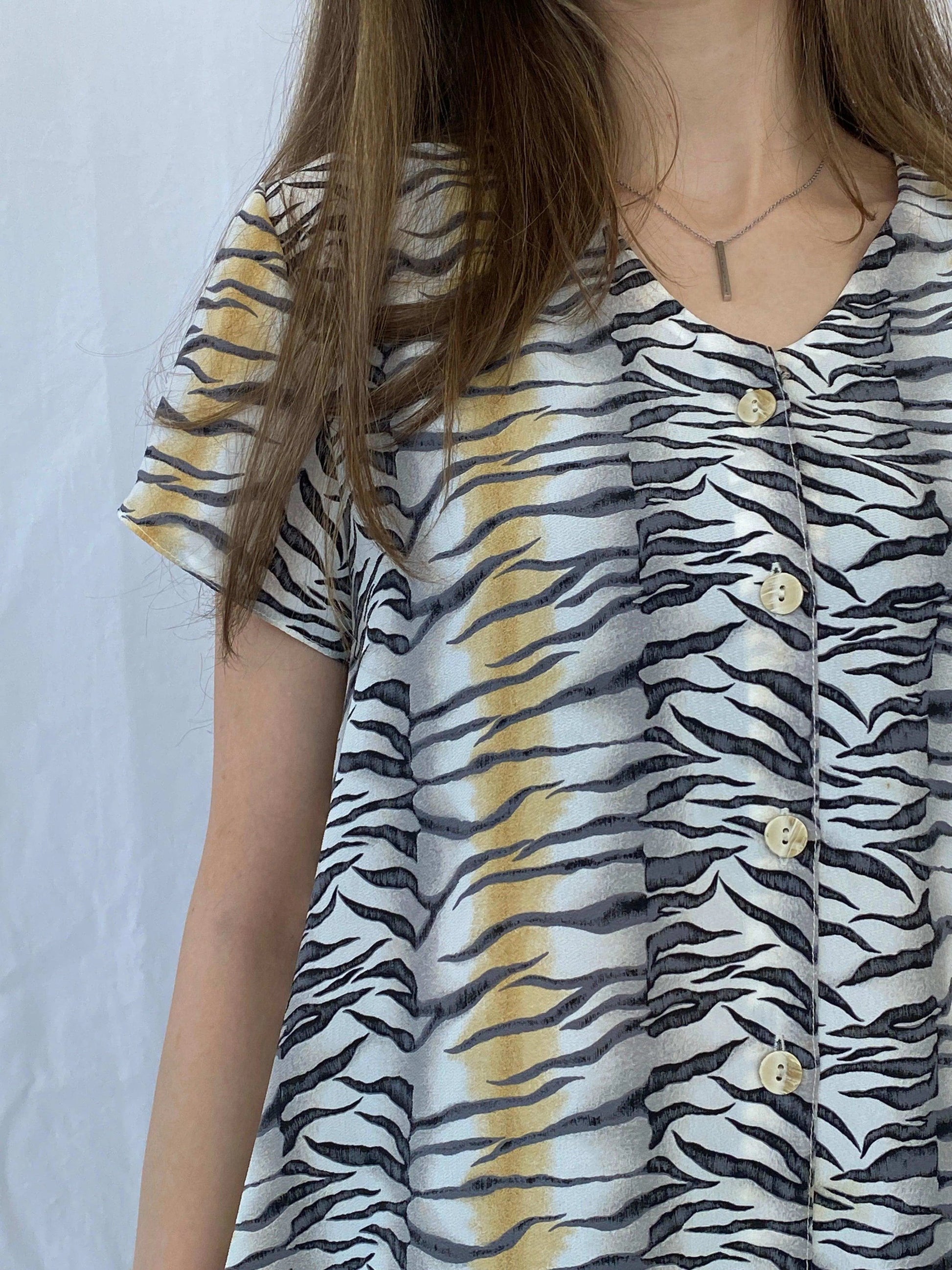 Vintage Handmade Printed Shirt - Balagan Vintage Half Sleeve Shirt 90s, Deals, half sleeve shirt, Mira, printed shirt
