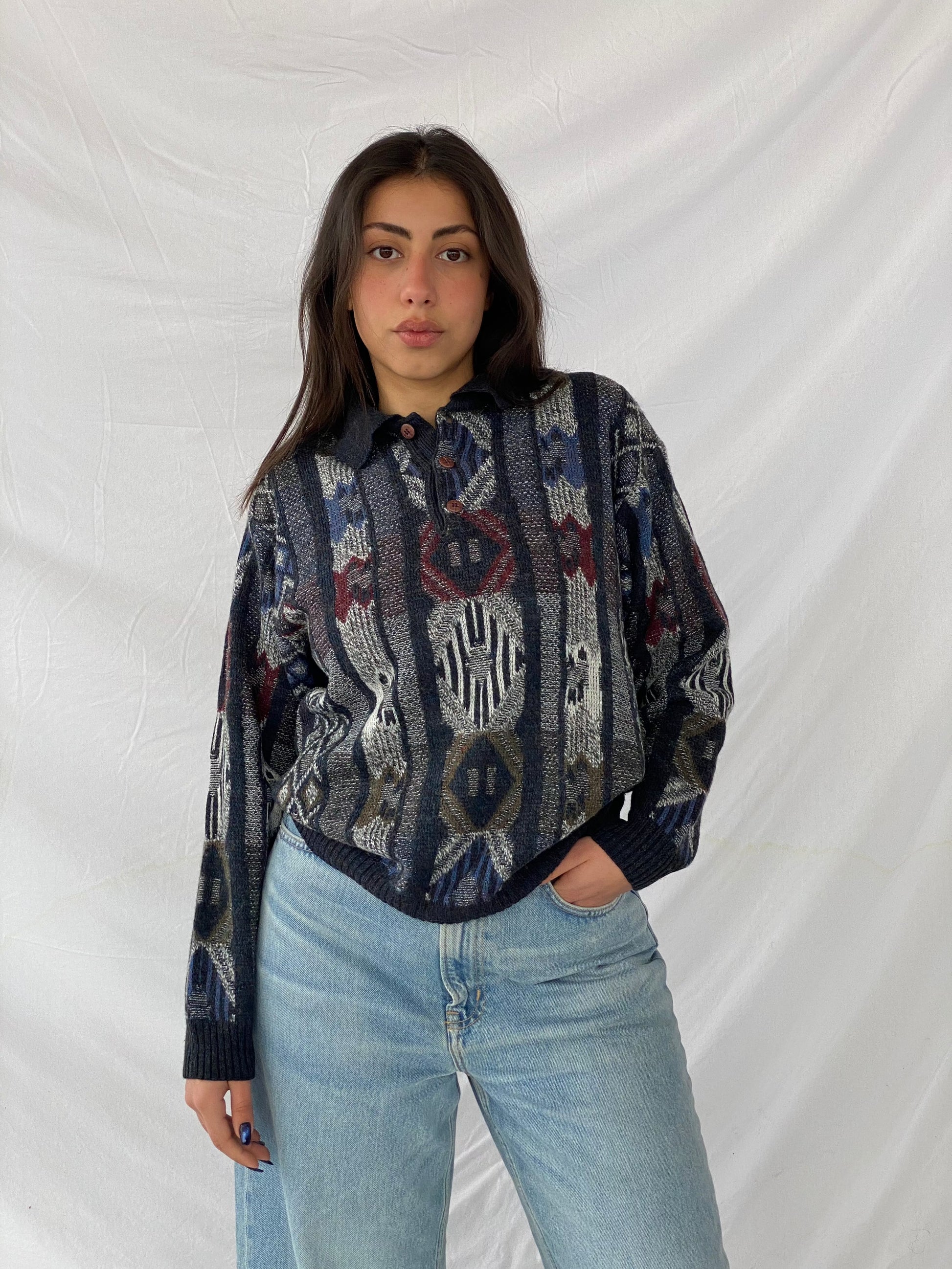 Vintage Knitted Sweater - Balagan Vintage Sweater 90s, knitted sweater, outerwear, sweater