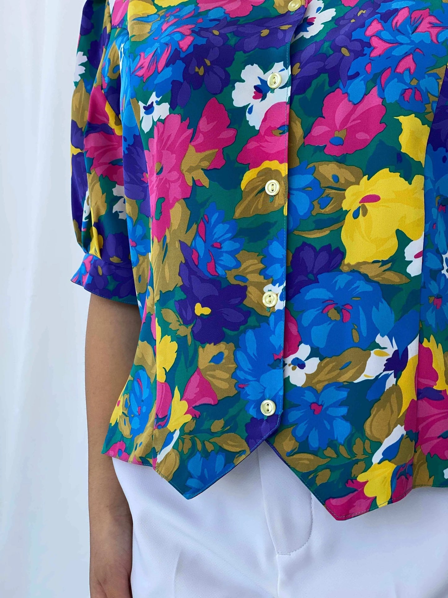 Vintage Moulin Shirt - Balagan Vintage Half Sleeve Shirt 90s, Deals, floral shirt, half sleeve shirt