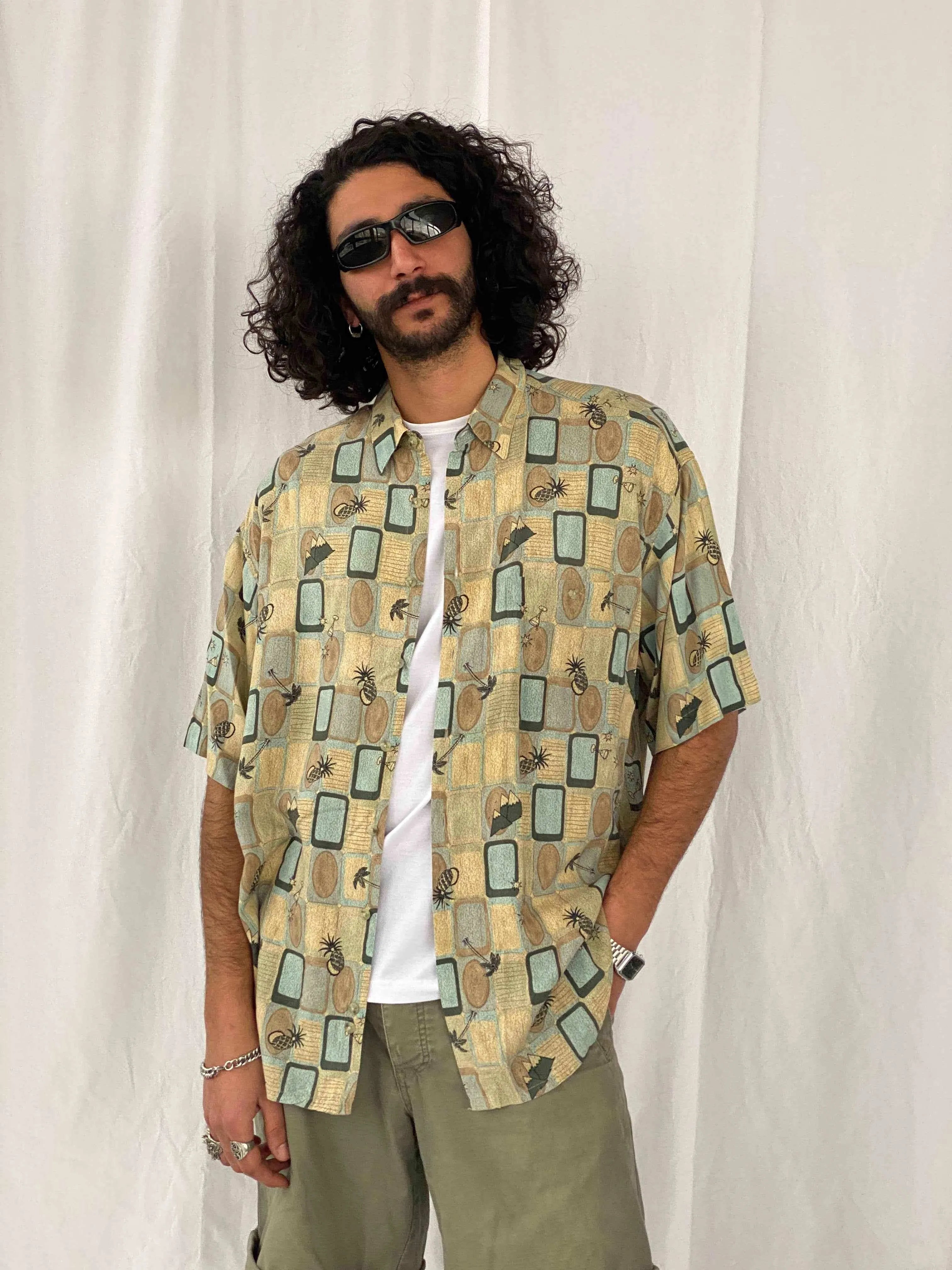 Vintage Pierre Cardin Shirt - Balagan Vintage Half Sleeve Shirt 90s, half sleeve shirt, men, Pierre Cardin, Pierre Cardin shirt