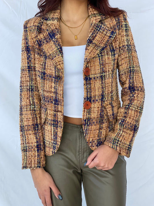 Vintage RE FOCUS Blazer - Balagan Vintage Blazer 90s, blazer, Coats&Jackets, Deals, knitted, outerwear, vintage, Women's Blazers
