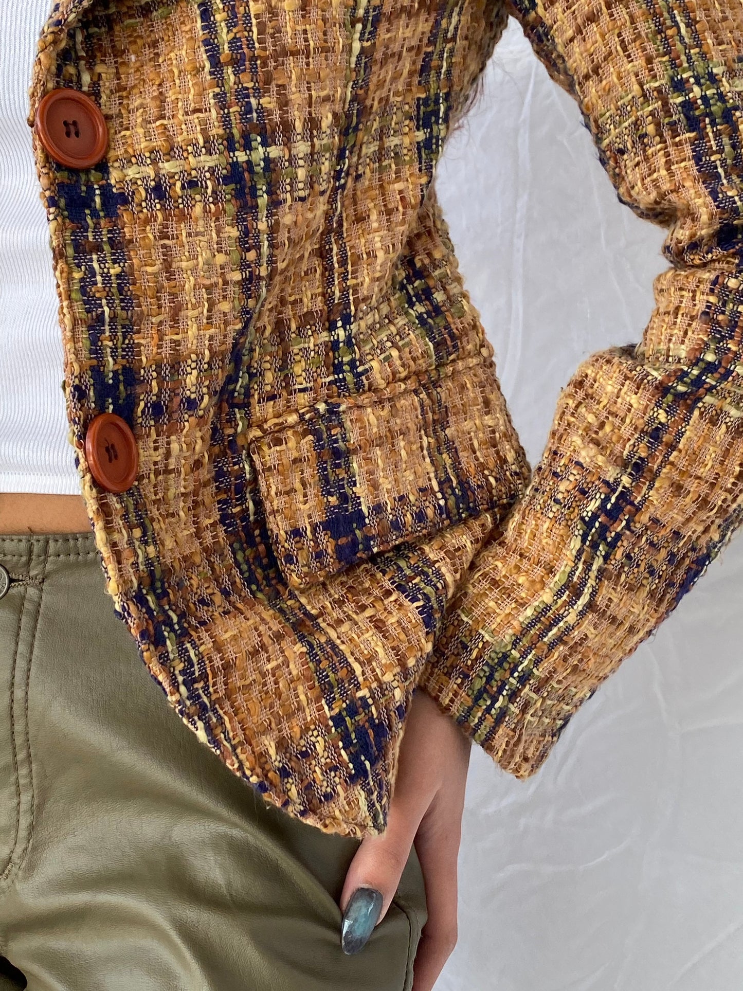 Vintage RE FOCUS Blazer - Balagan Vintage Blazer 90s, blazer, Coats&Jackets, Deals, knitted, outerwear, vintage, Women's Blazers