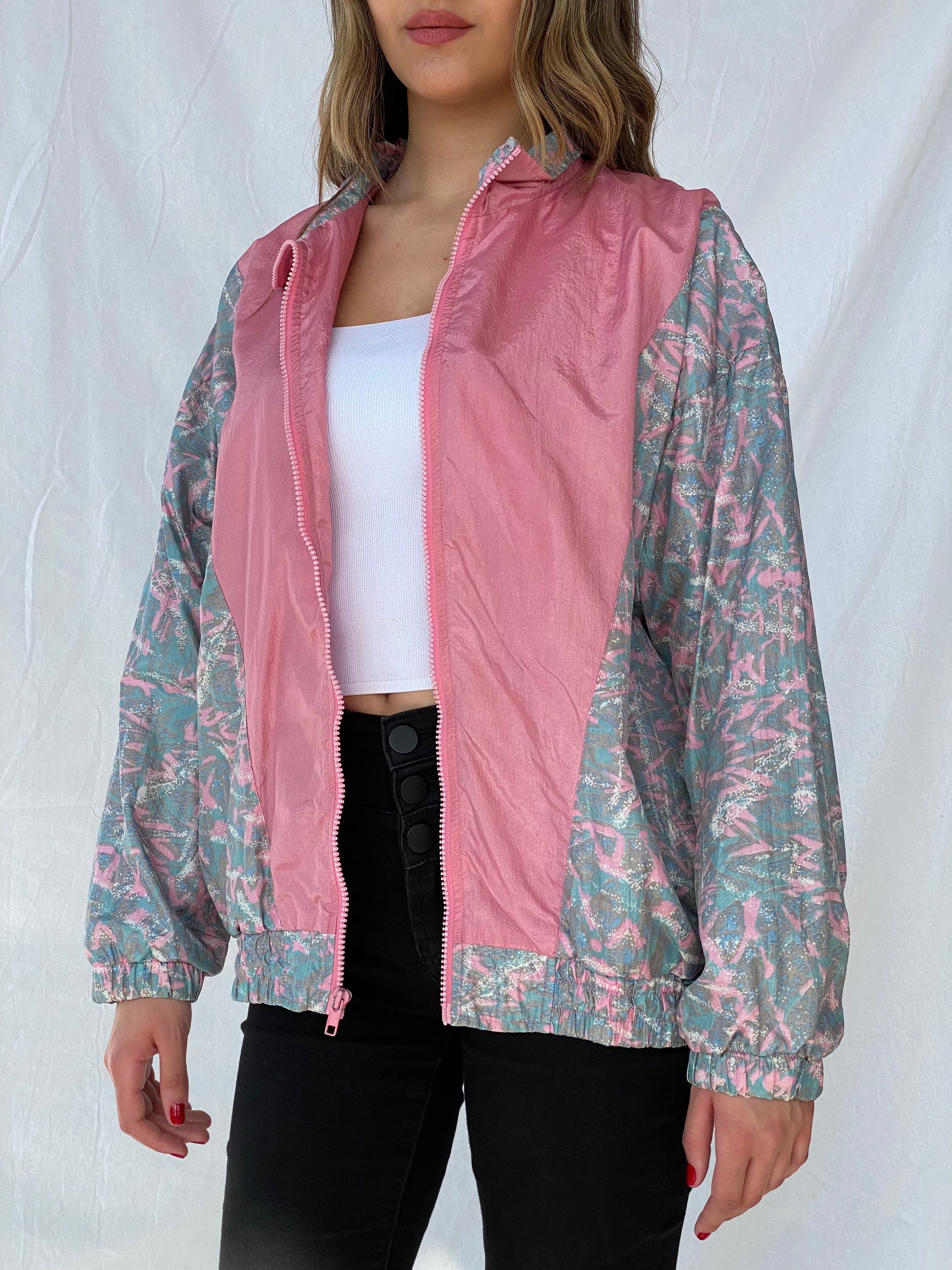 Vintage Sports Accent Windbreaker Jacket - Balagan Vintage Windbreaker Jacket 80s, 90s, nylon, outerwear, vintage, vintage windbreaker, windbreaker, winter