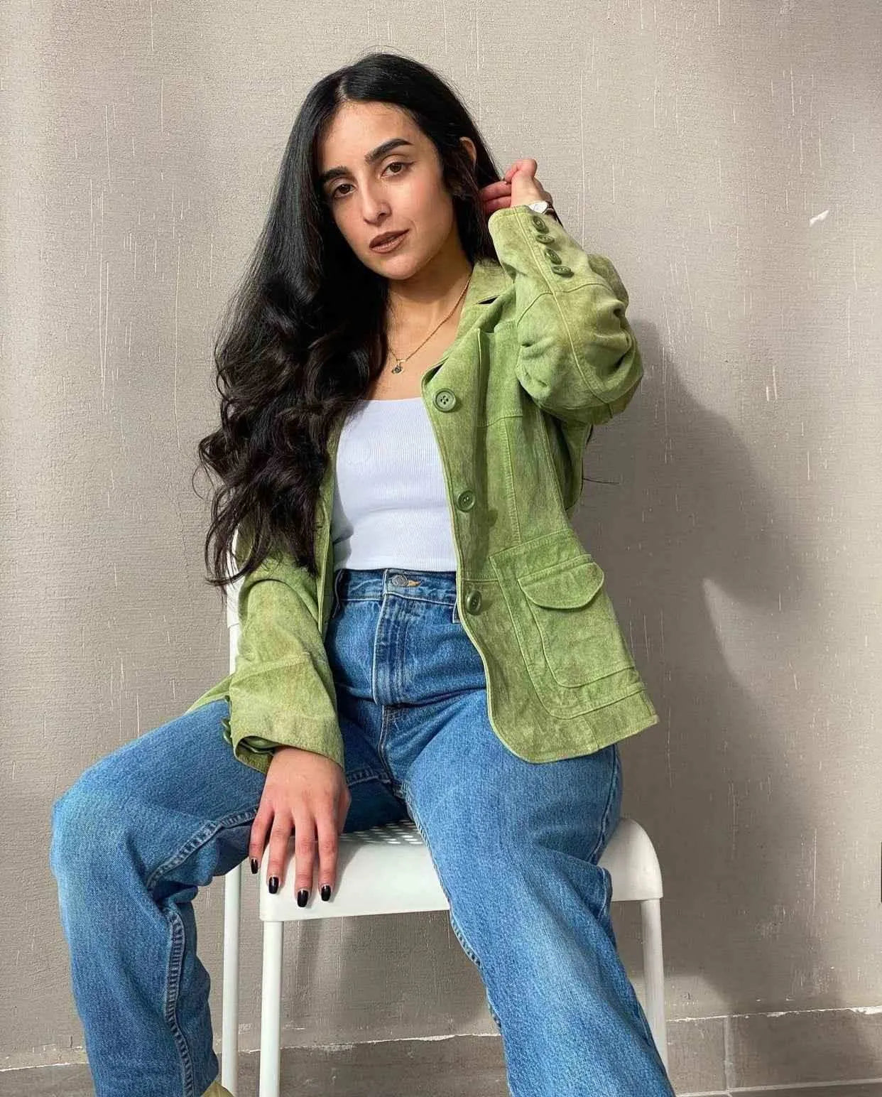 Vintage Taifun Collection Genuine Suede Leather Blazer - Balagan Vintage Leather Blazer 80s, 90s, blazer, genuine leather, leather, leather blazer, outerwear, vintage blazer, winter, women, Y2K