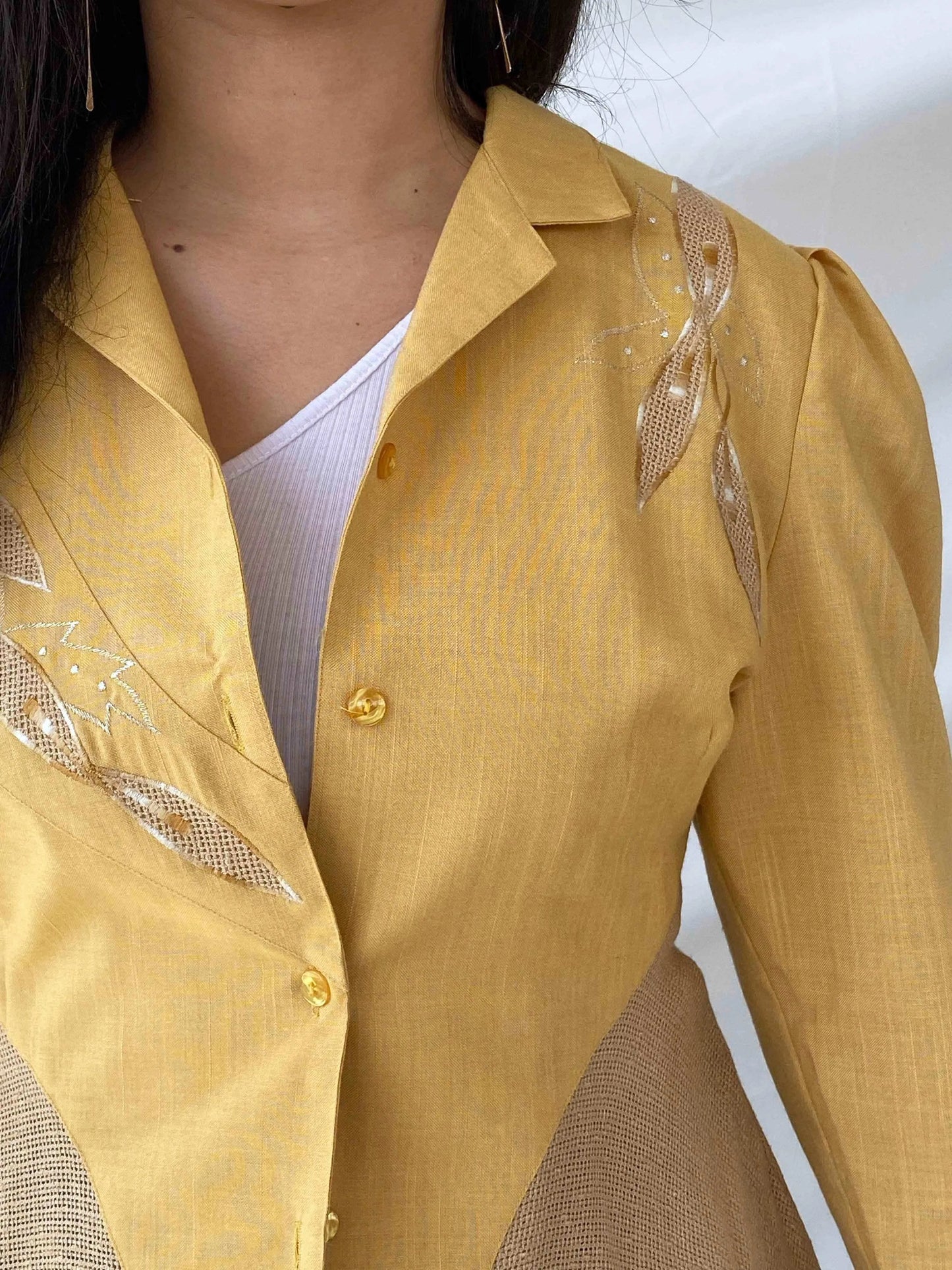 Vintage TOP FIT Best Quality Blazer - Balagan Vintage Blazer 00s, 90s, blazer, Coats&Jackets, Deals, full sleeve blazer, outerwear, vintage, vintage blazer, women, Women's Blazers, yellow