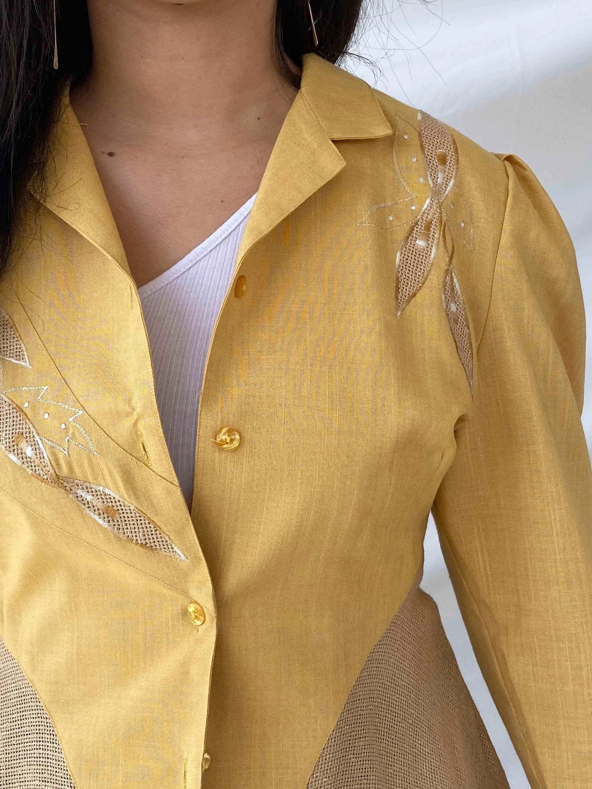 Vintage TOP FIT Best Quality Blazer - Balagan Vintage Blazer 00s, 90s, blazer, Coats&Jackets, Deals, full sleeve blazer, outerwear, vintage, vintage blazer, women, Women's Blazers, yellow
