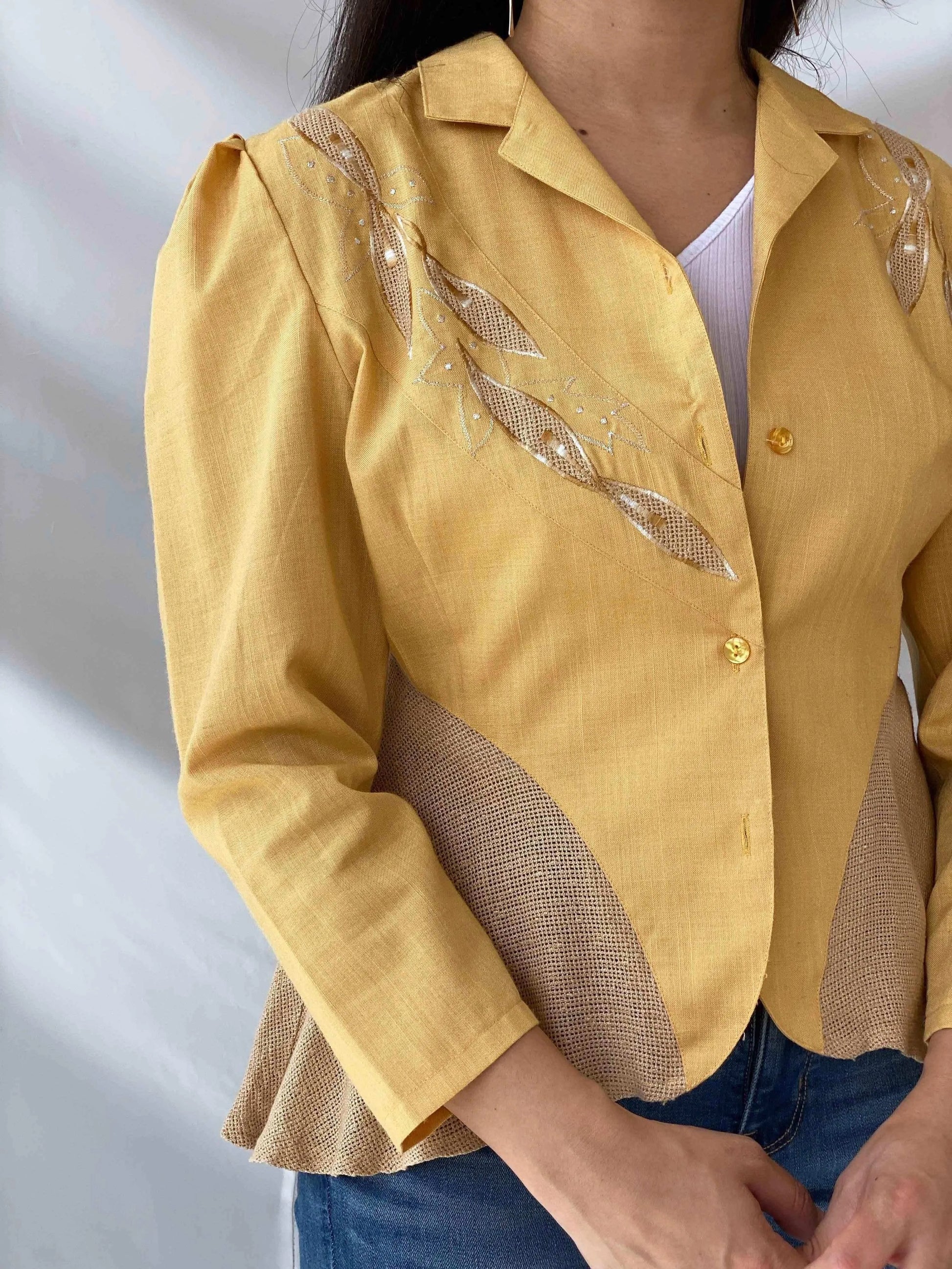 Vintage TOP FIT Best Quality Blazer - Balagan Vintage Blazer 00s, 90s, blazer, Coats&Jackets, Deals, full sleeve blazer, outerwear, vintage, vintage blazer, women, Women's Blazers, yellow