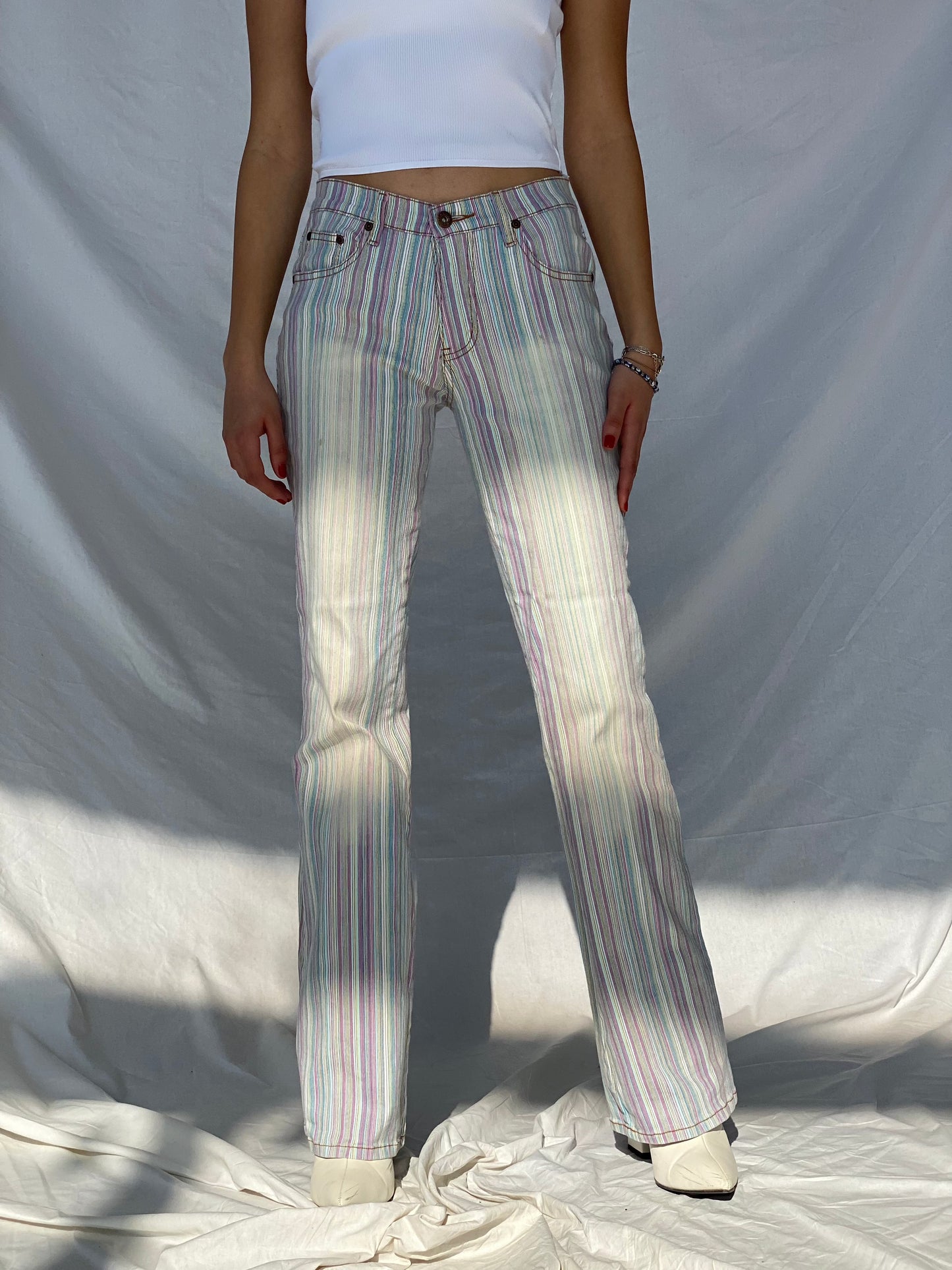 Vintage Y2K Six Jeans - Balagan Vintage Low Rise Jeans 00s, jeans, low rise, low rise jeans, striped, y2k