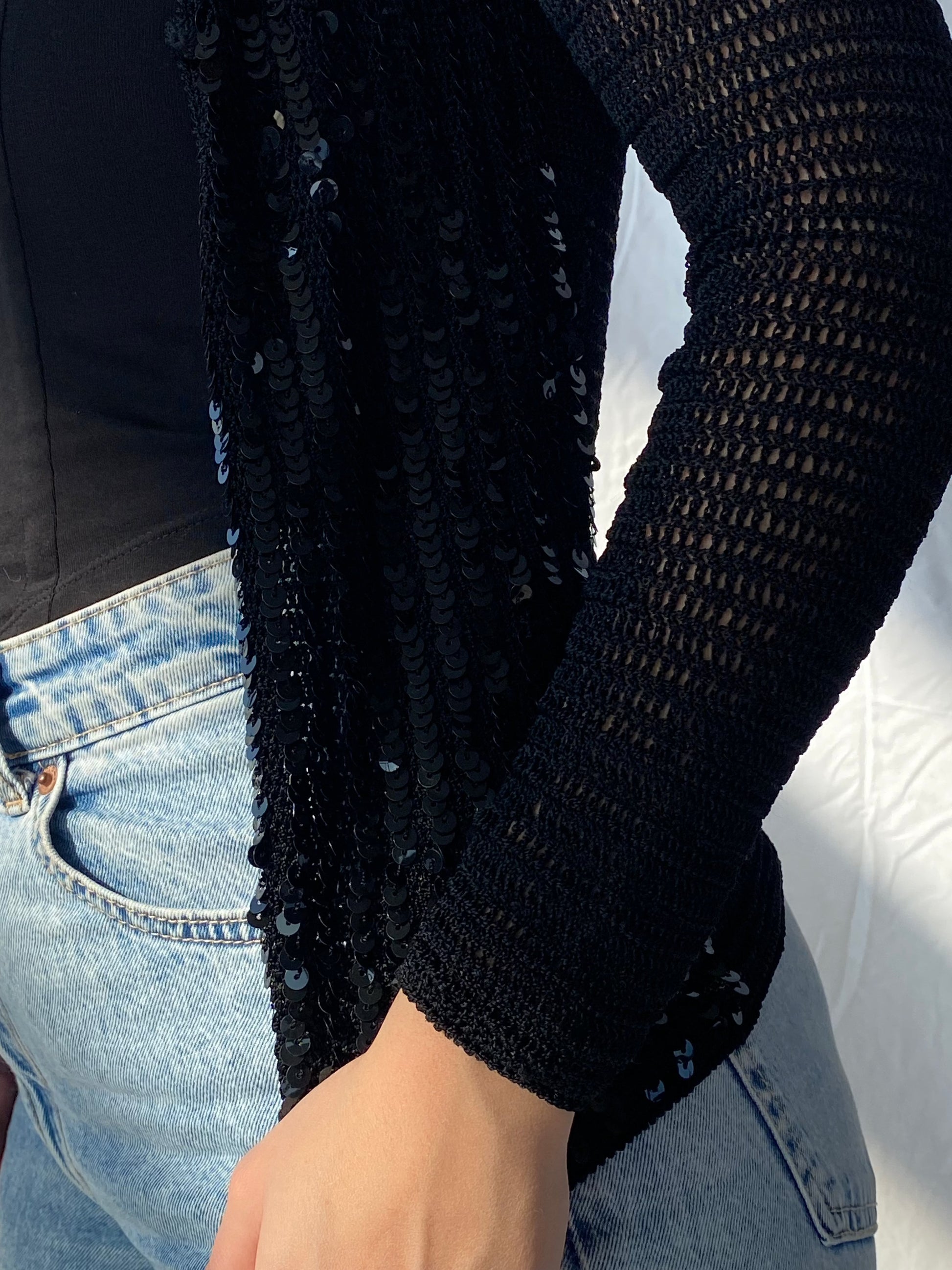 Y2K Bay Crochet Cardigan - Balagan Vintage Cardigan 90s, cardigan, crochet, Deals, outerwear, vintage