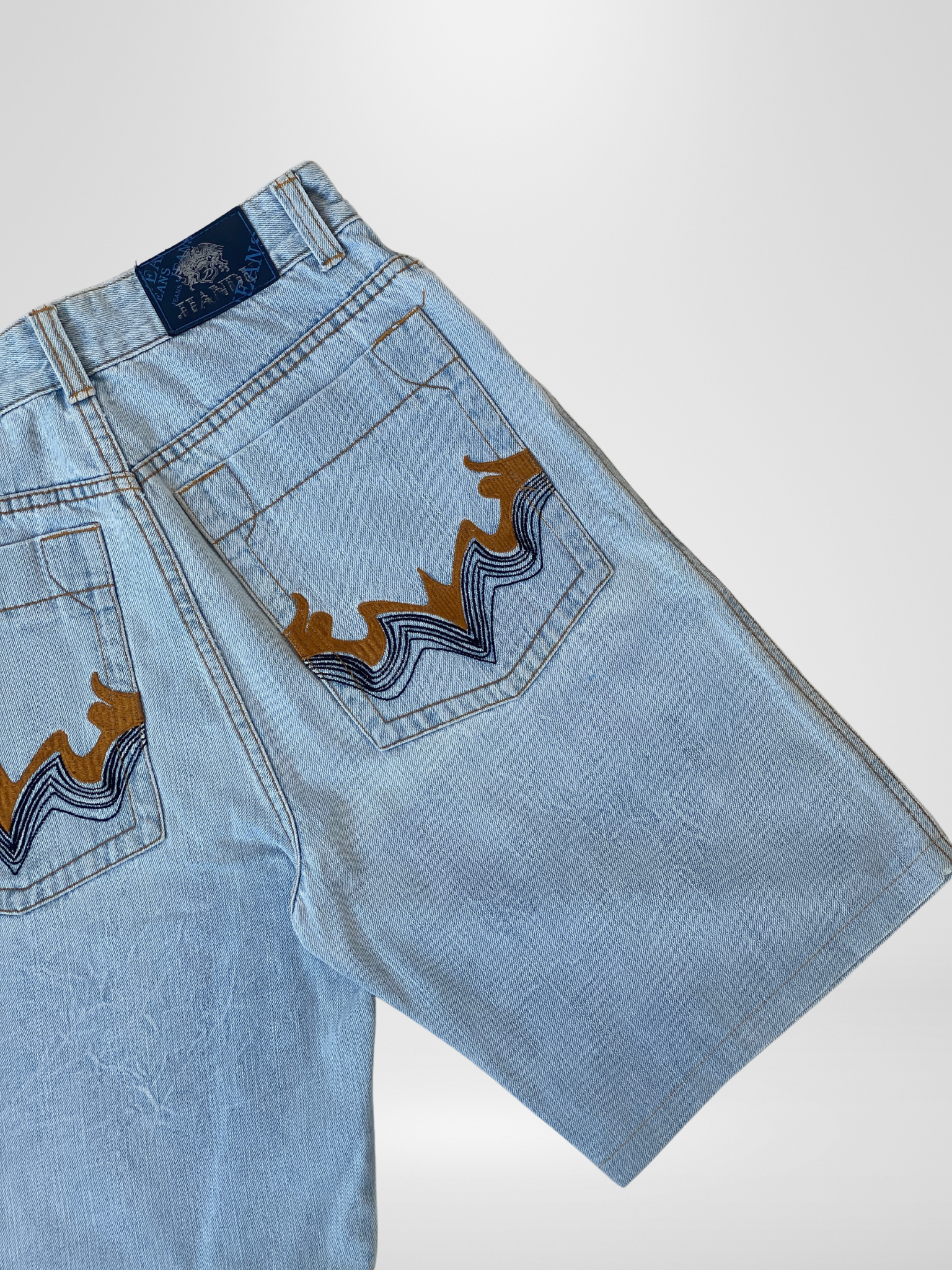 Vintage 90s Jlandu Knee-Length Denim Shorts