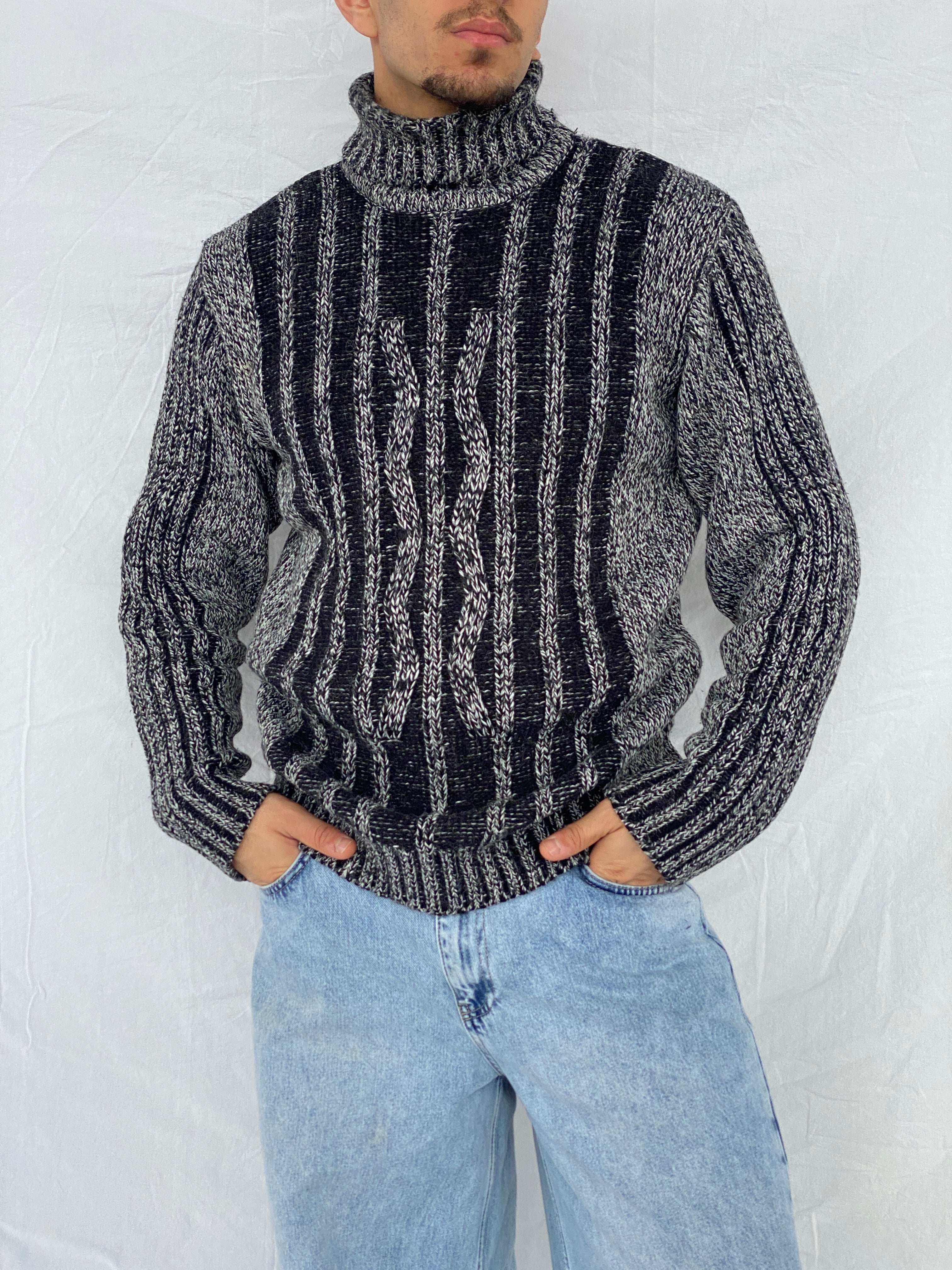 Vintage Almone Fore High Neck Grey Sweater - Balagan Vintage Sweater 80s, 90s, Abdullah, knitted sweater, winter