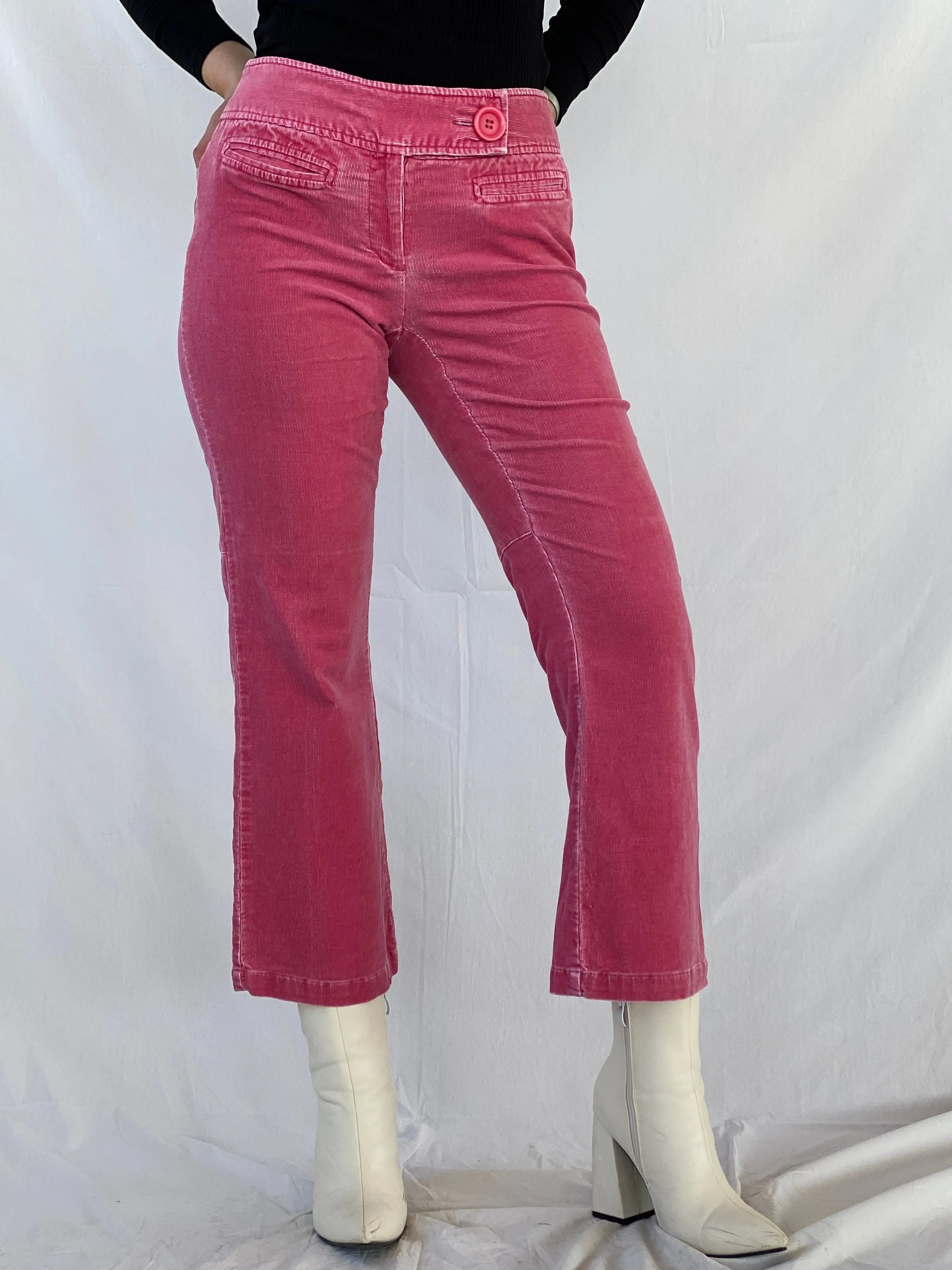 00s I-N-C International Concepts Pink Corduroy Mid-Rise Pants - 38EUR - Balagan Vintage Corduroy Pants 00s, Ayah, corduroy pants, winter