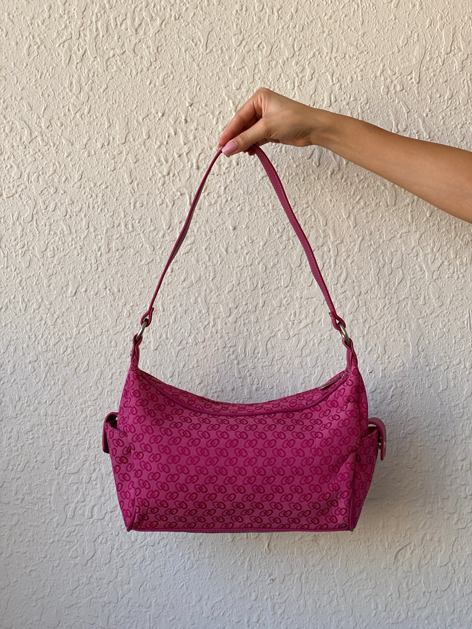 00s Y2K Pink Shoulder Bag With Pockets On The Side - Balagan Vintage Shoulder Bag 00s, 90s, bag, NEW IN, shoulder bag, Y2K