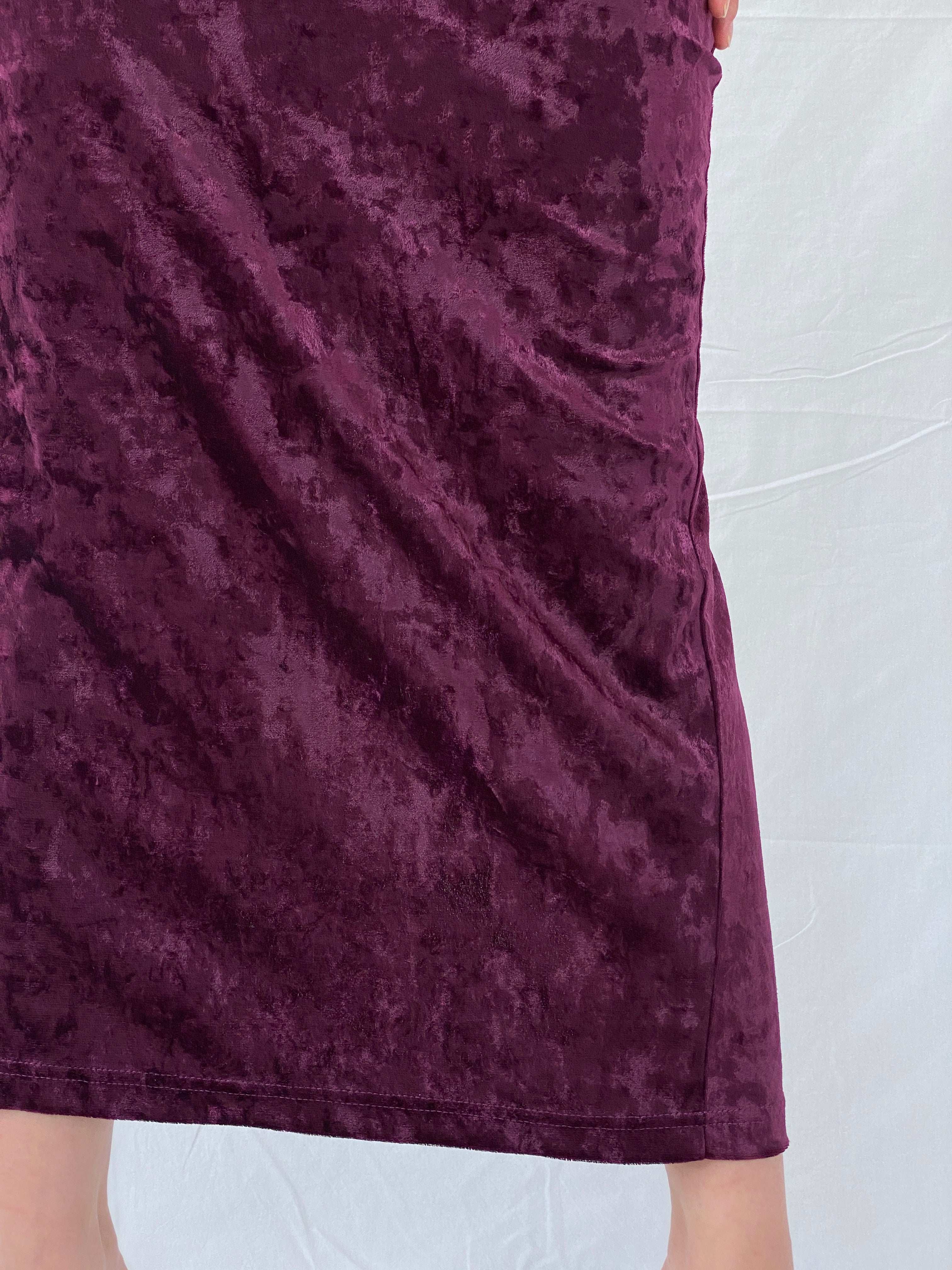 Vintage Joule Velvet Purple Maxi Sleeveless Party Dress - M