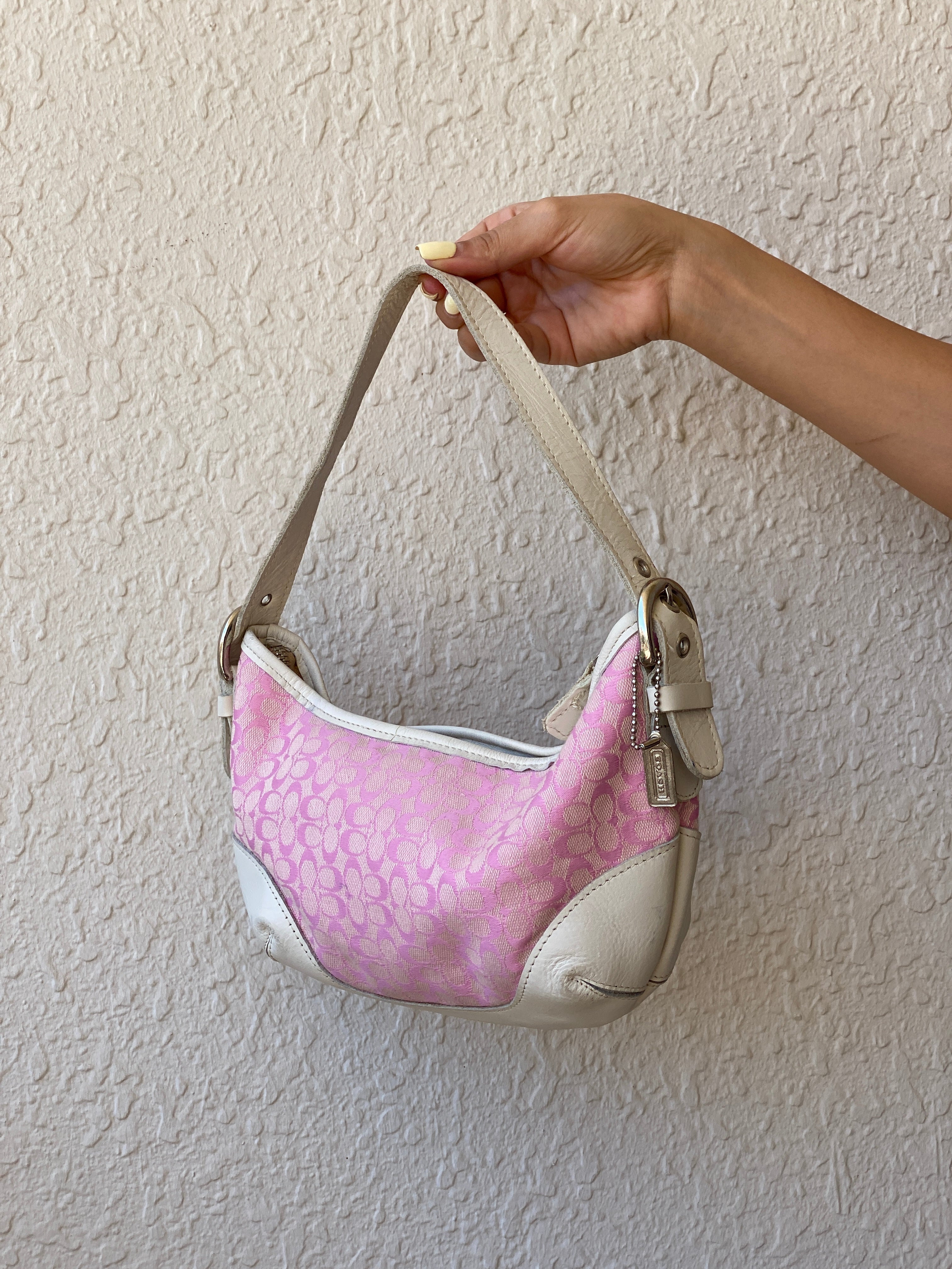Vintage Y2K Coach Pink Signature Jacquard Mini Shoulder Bag – Style No. NT-4115
