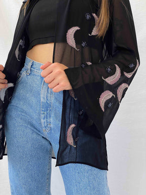 The Most Gorgeous Vintage Beaded Sheer Cardigan - Balagan Vintage