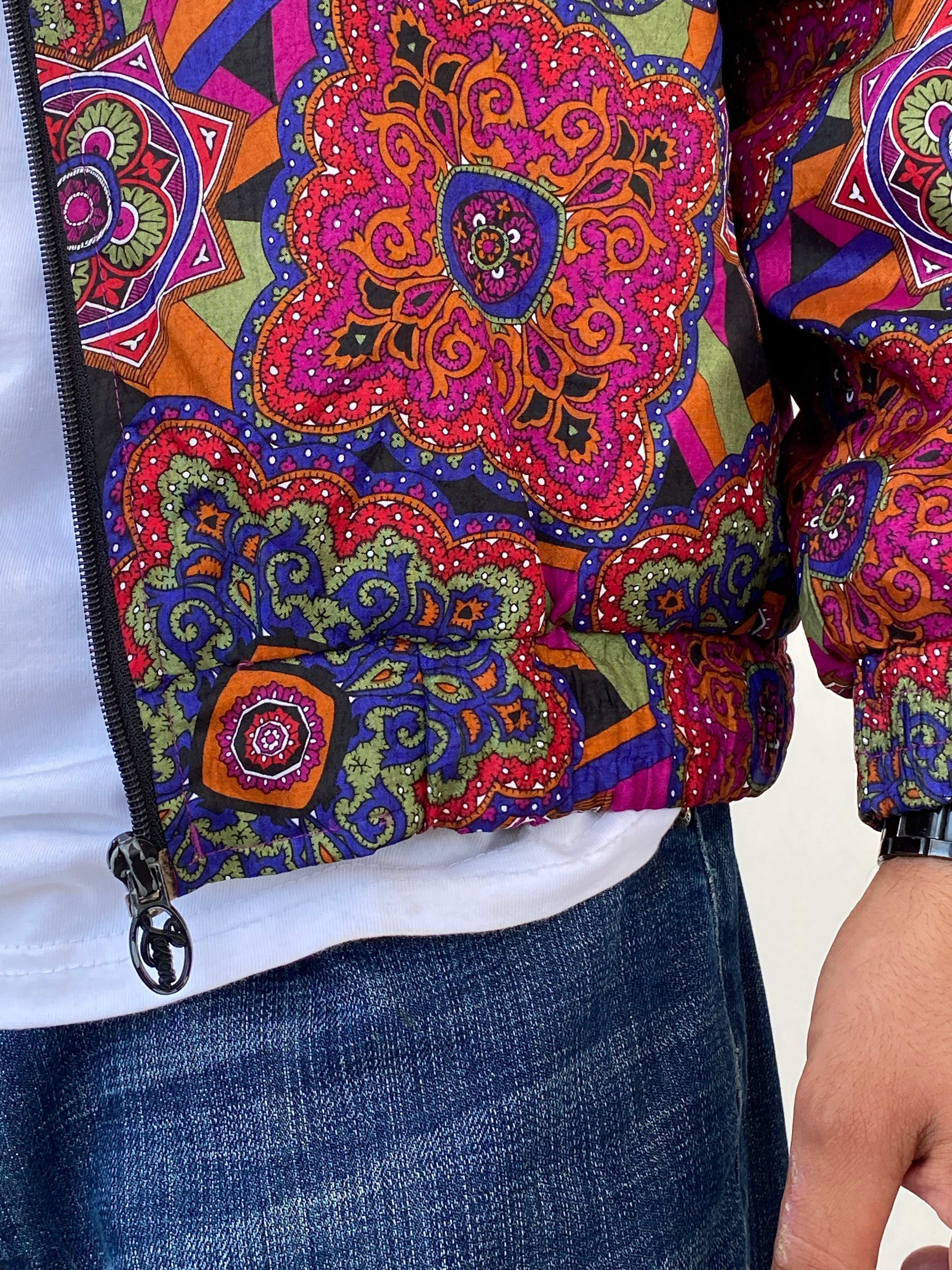 Vintage 80s/90s Lavon by Cheerful Corp Paisley Print Track Jacket - L