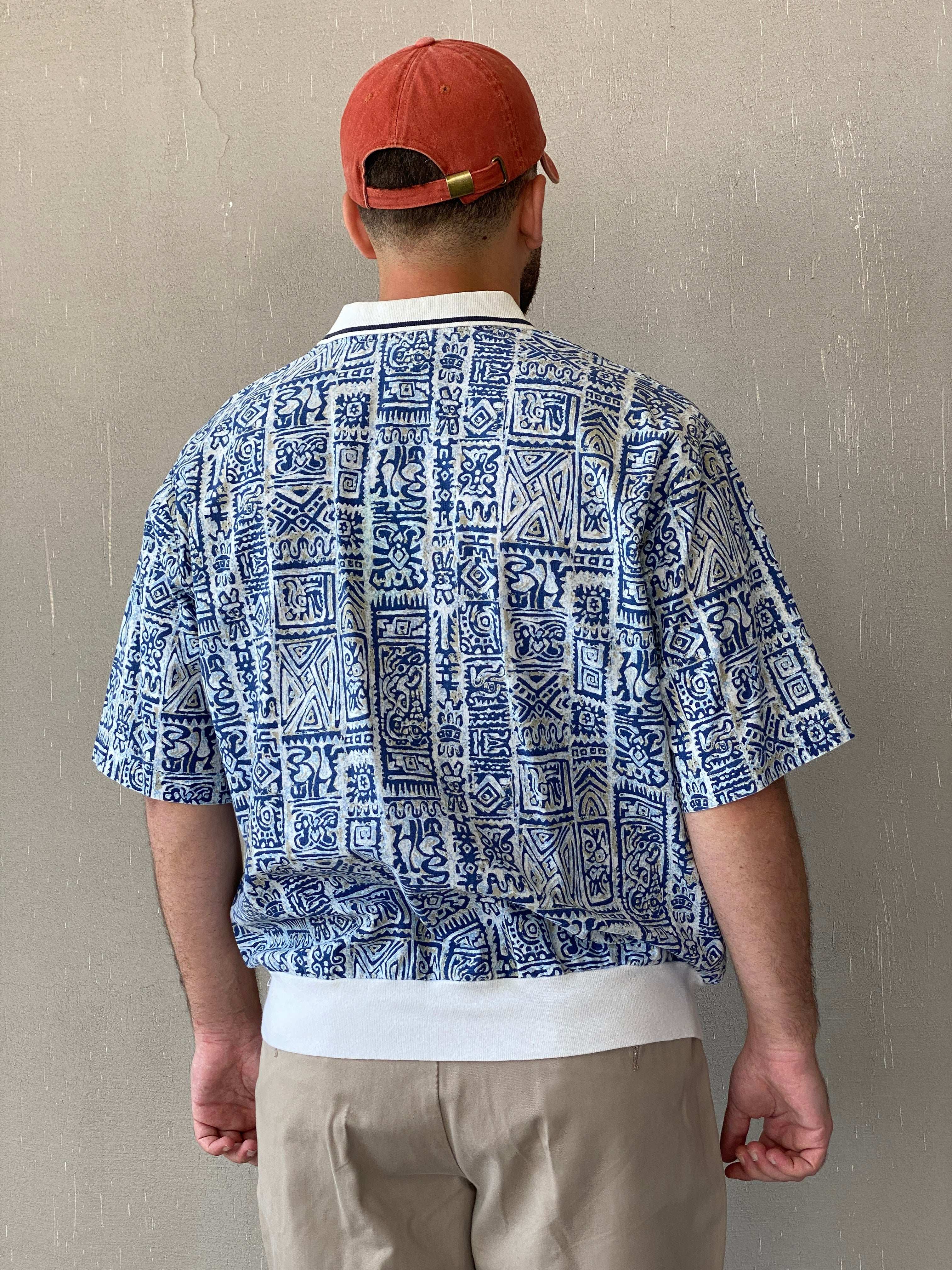 Vintage John Blair Hawaiian Print Men’s Top - L - Balagan Vintage Half Sleeve Top 90s, golf top, Iyad, NEW IN, Top