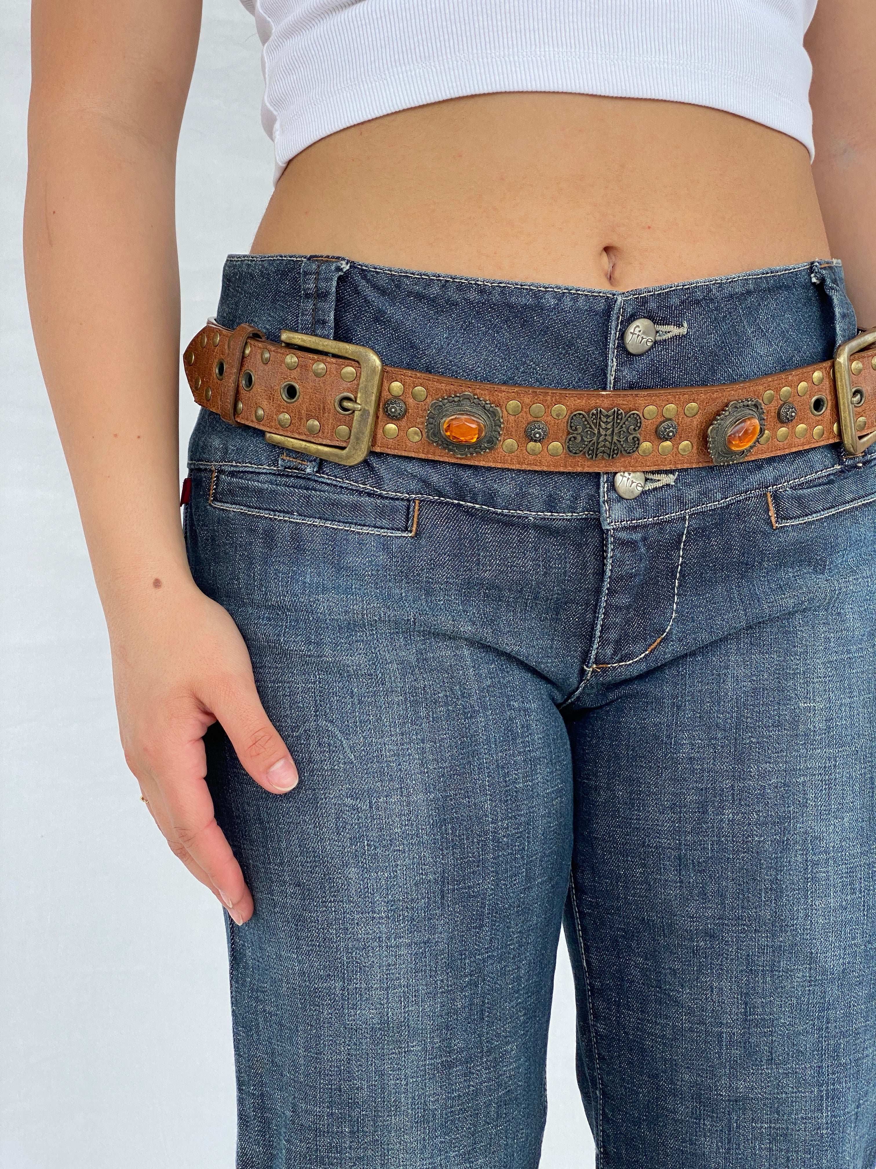 Vintage Western Style Cowboy Embellished Belt - Balagan Vintage 80s, belt, cowboy, Lana, NEW IN