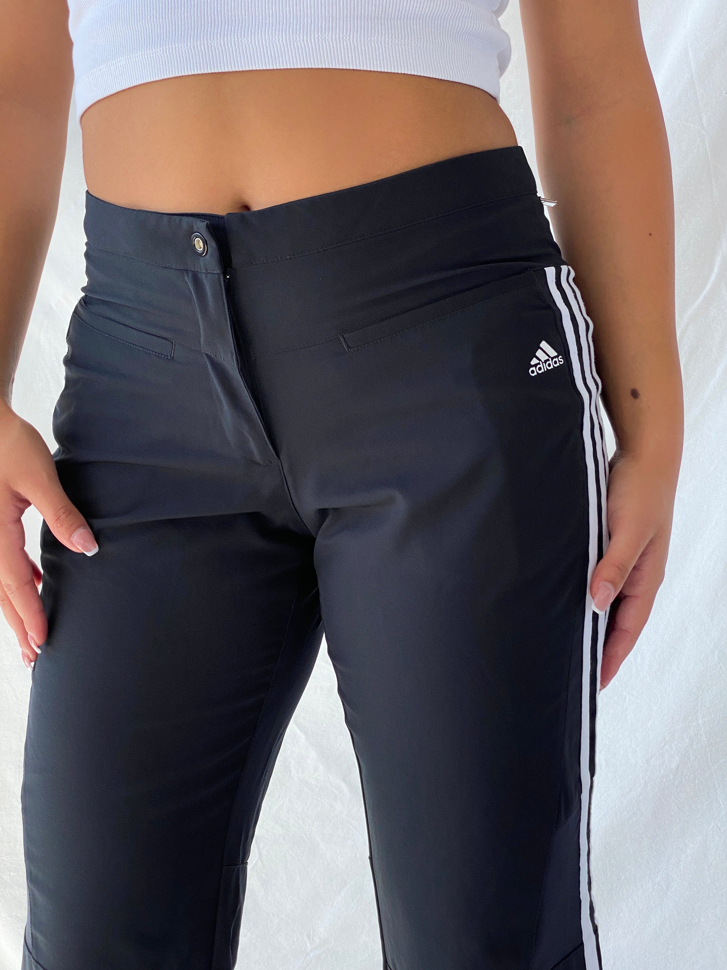 2005 Adidas Black and White Clima Cool Sporty Capri Pants - M