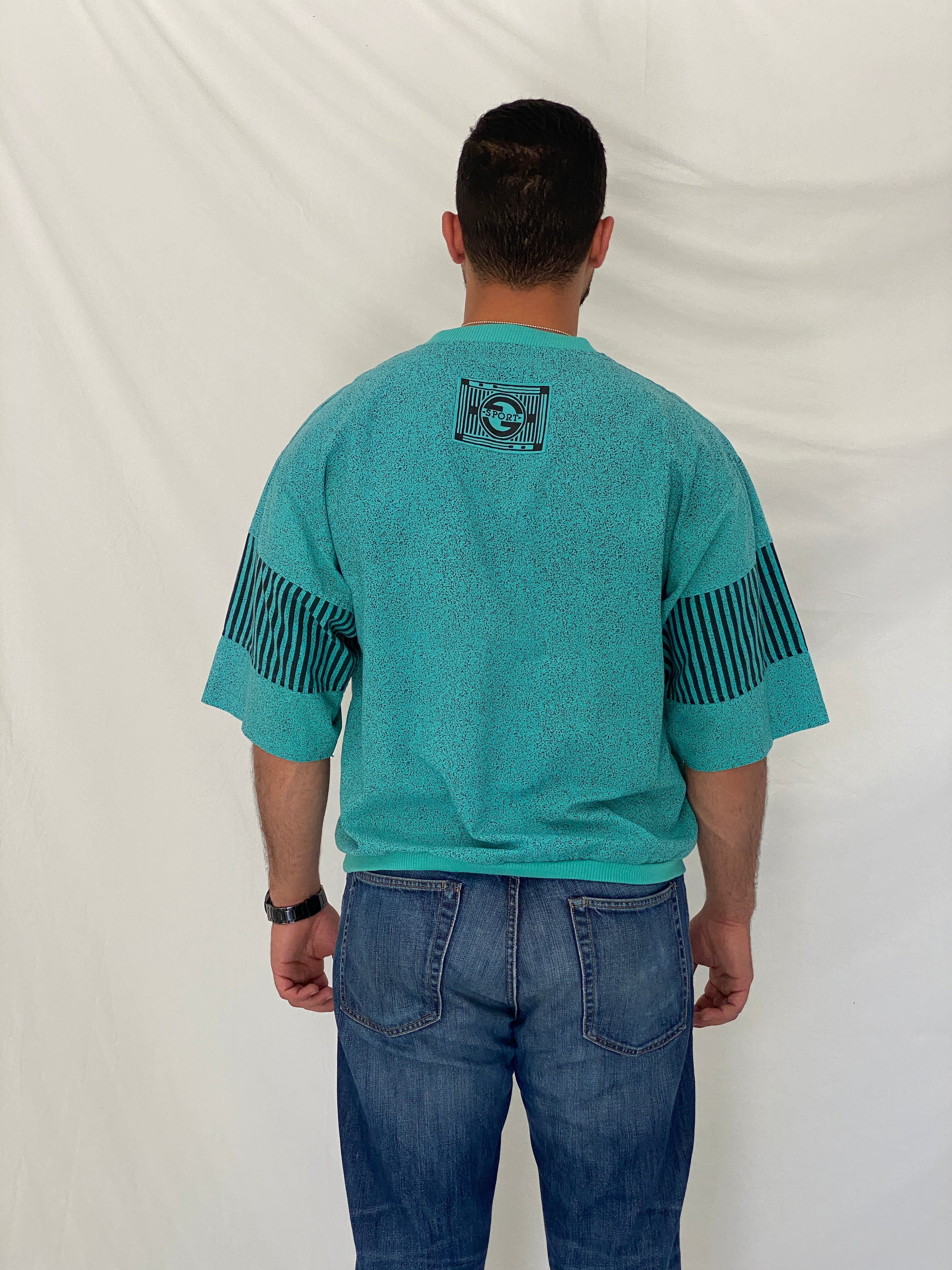 トップス 90s archive T-TRAXX asymmetry Knit Vintage 90s Avenues Street Scenes Colorblock Top