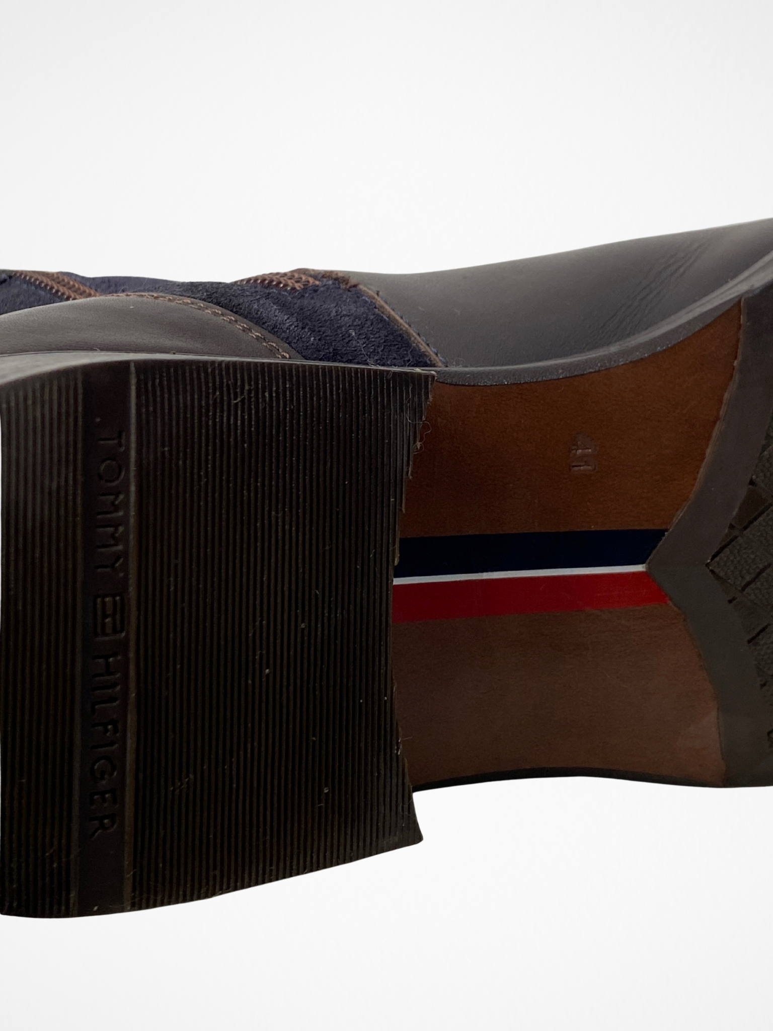 Tommy Hilfiger Hamilton Brown & Navy Leather Suede Boots – EU 41