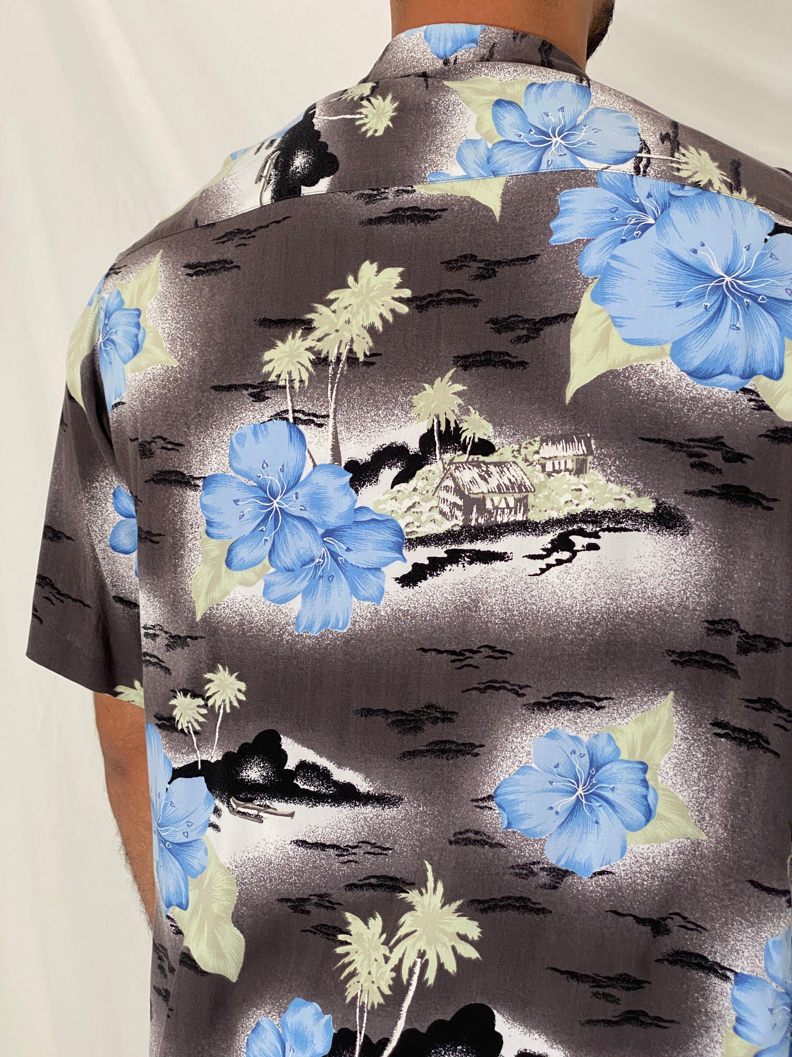 Vintage Original Island Sport Rayon Tropical Floral Camp Shirt – L