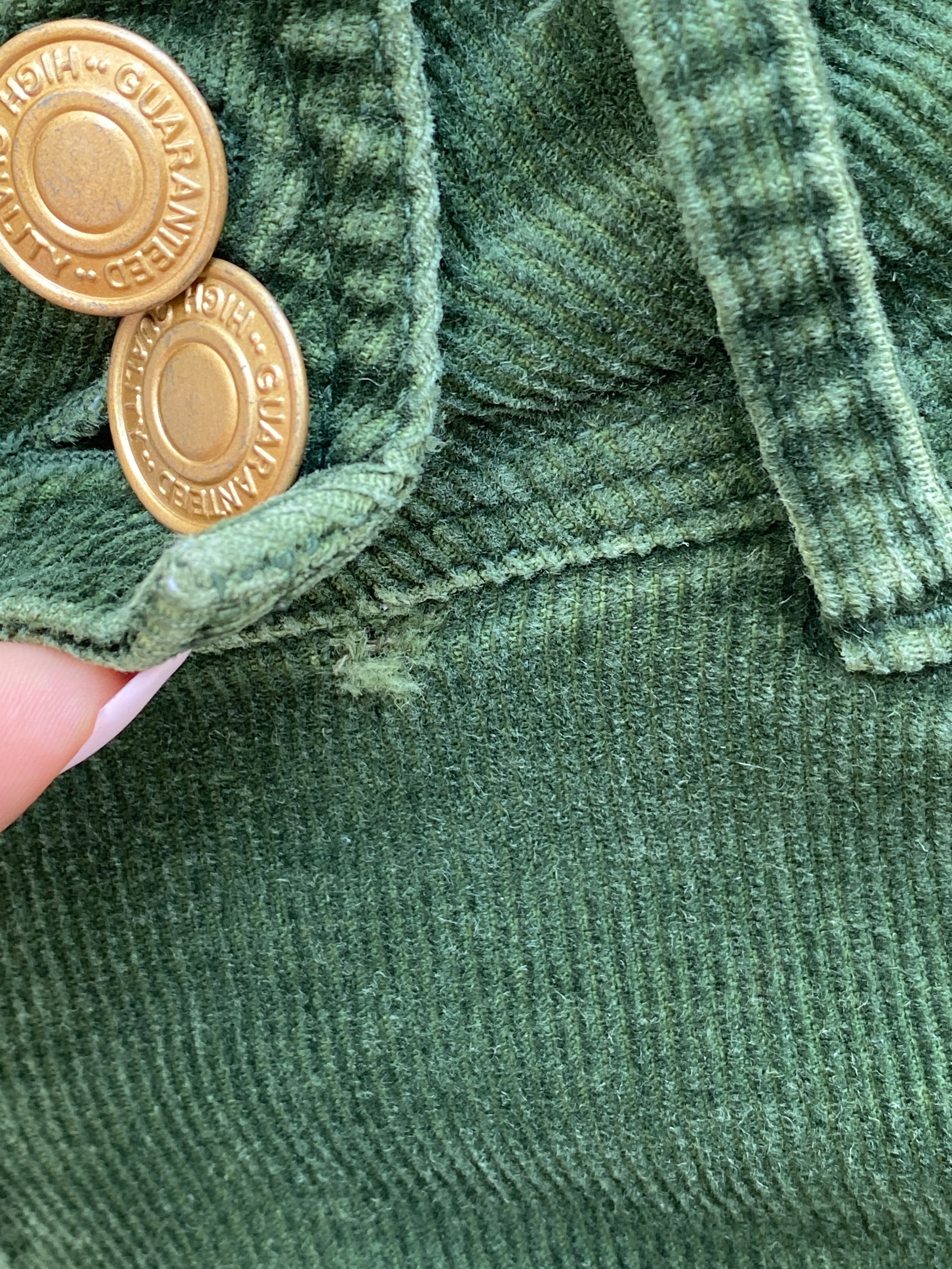 Vintage Y2K Wet Seal Forest Green Corduroy Low Rise Flare Pants - 34EUR