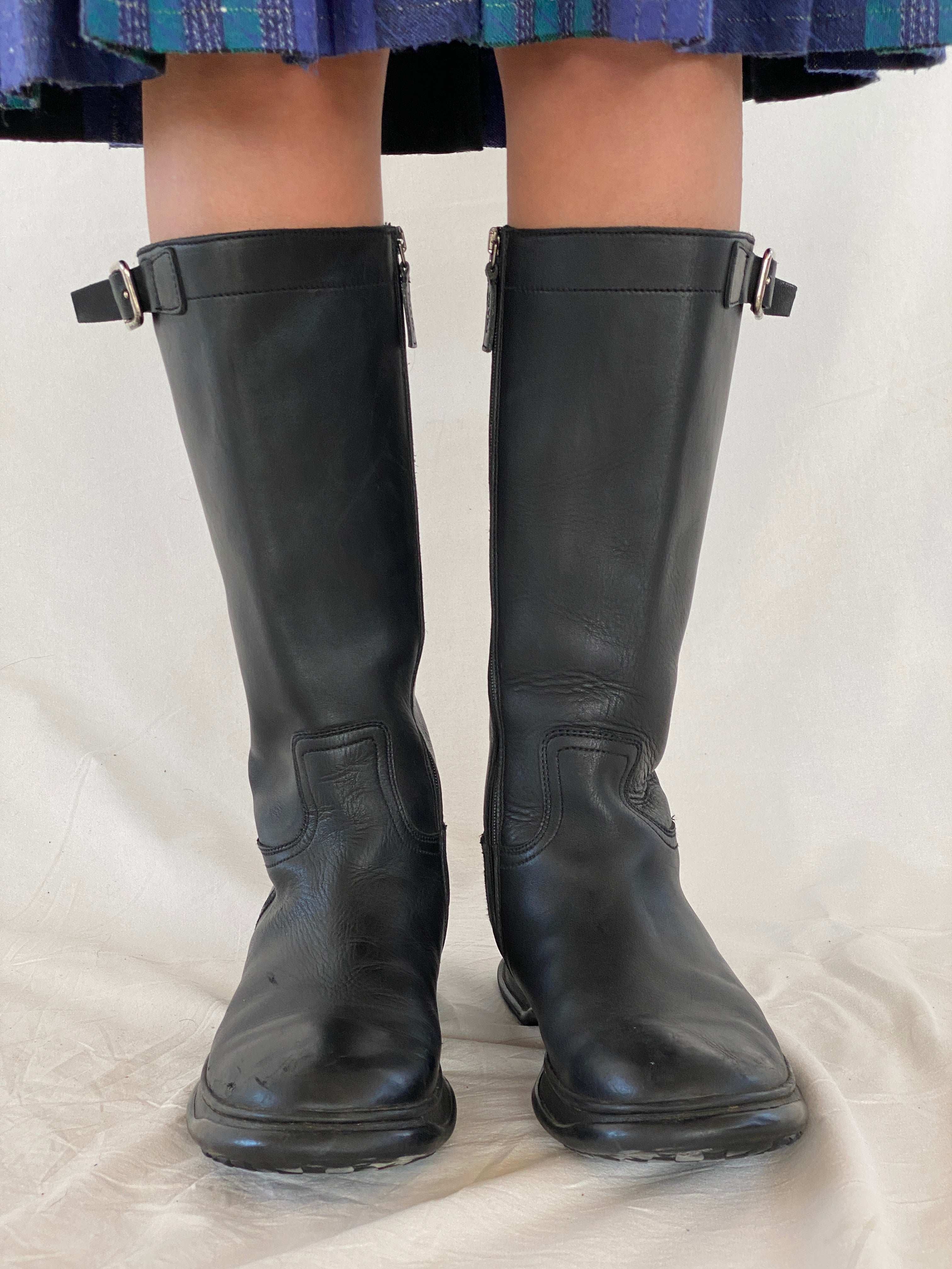 Vintage 90s PRADA Leather Moto boots - Balagan Vintage Boots 00s, 90s, Boots, Juana, NEW IN