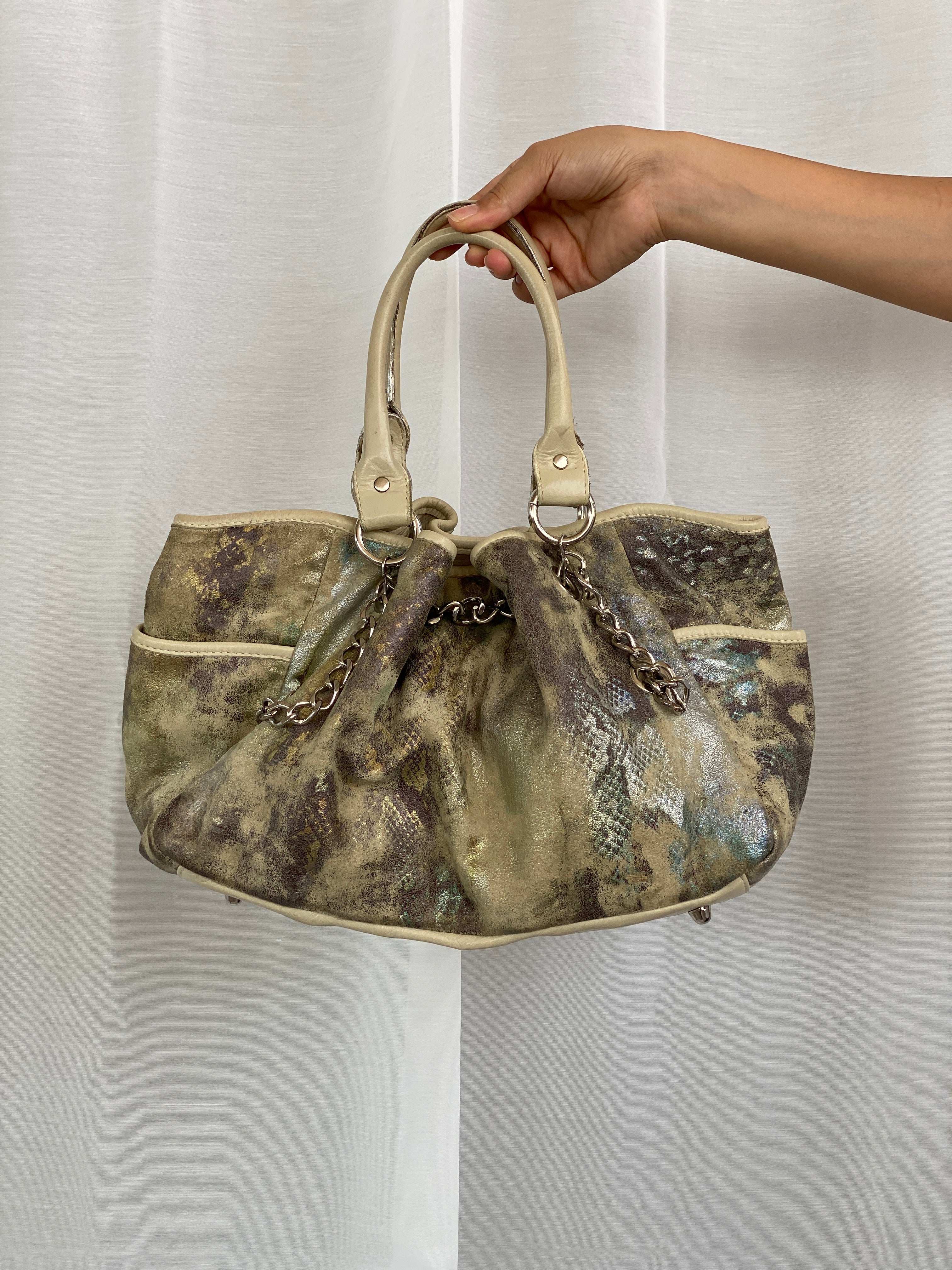 Vintage Retro Alessandro Snakeskin Hobo Shoulder Bag