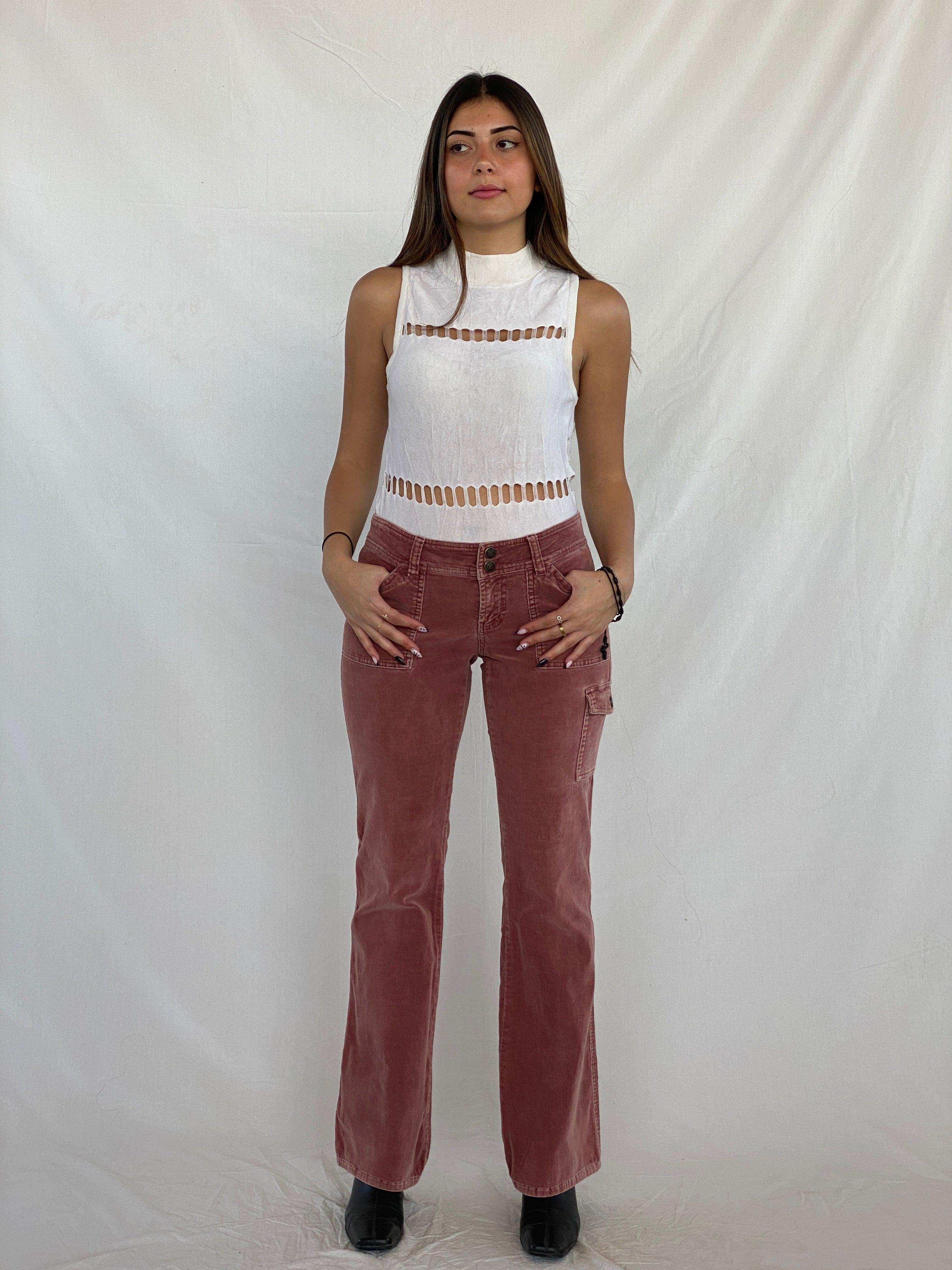 90s/00s Forever 21 Low Rise Flare Corduroy Pants- forever21- corduroy pants-  y2k flare pants