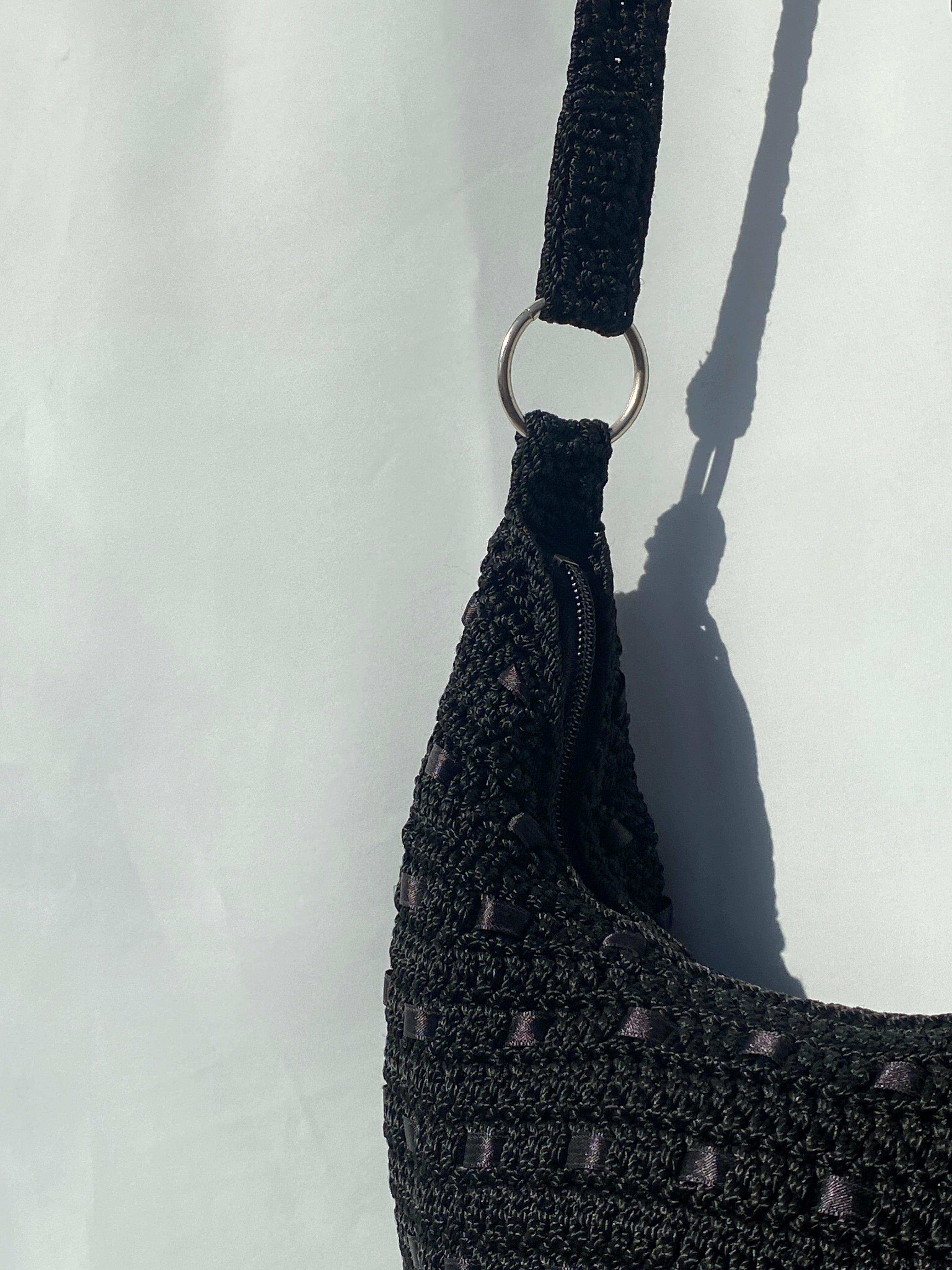 Y2K Lina Black Crochet Bag - Balagan Vintage Bags 00s, bag, crochet, NEW IN