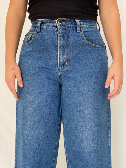 Vintage Guess Jeans Fall '97 Wide Leg High Rise Skater Denim Jean - 38EUR