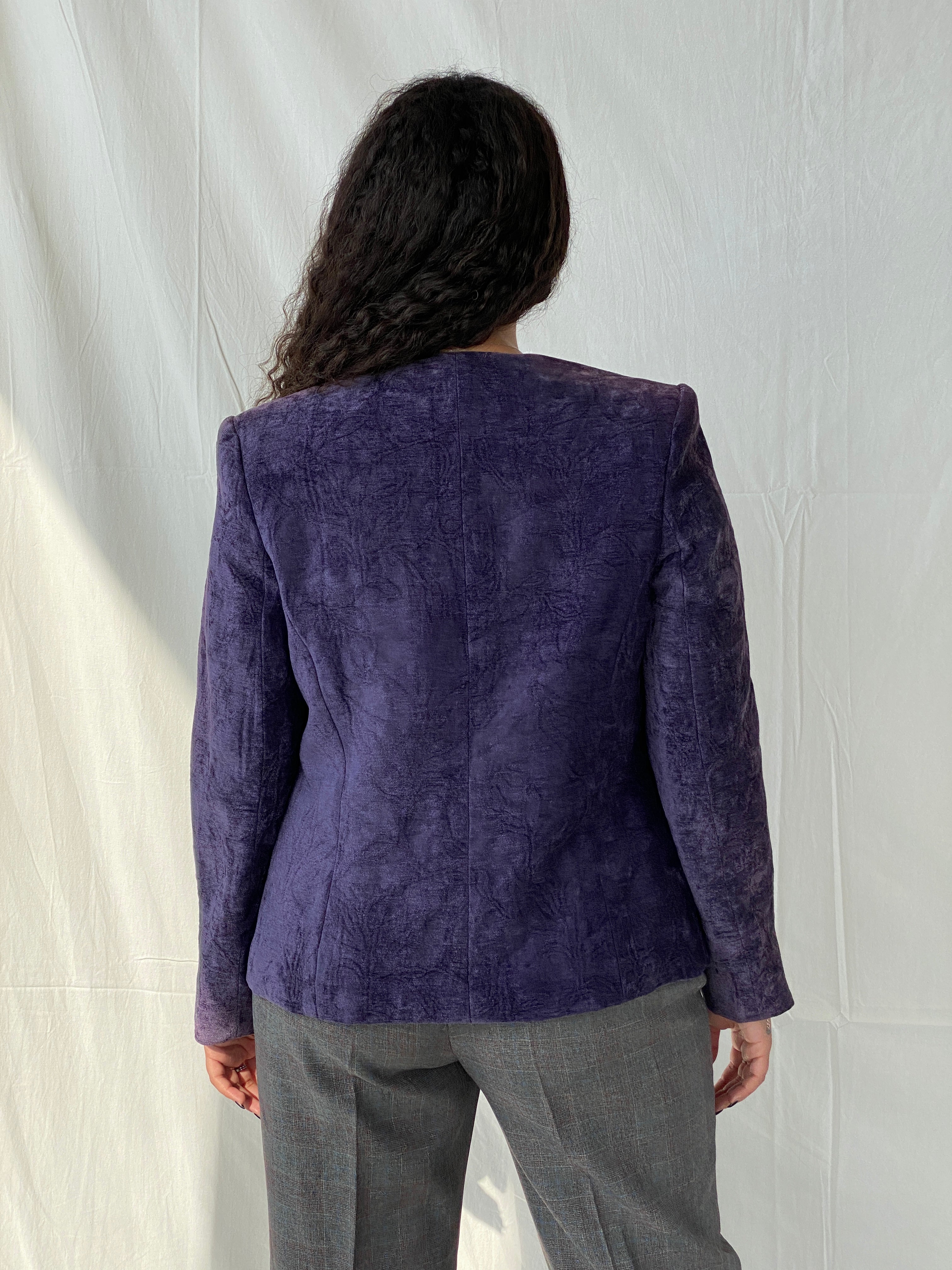 00s KORET Buttoned Purple Heavy Women’s Blazer Jacket - L