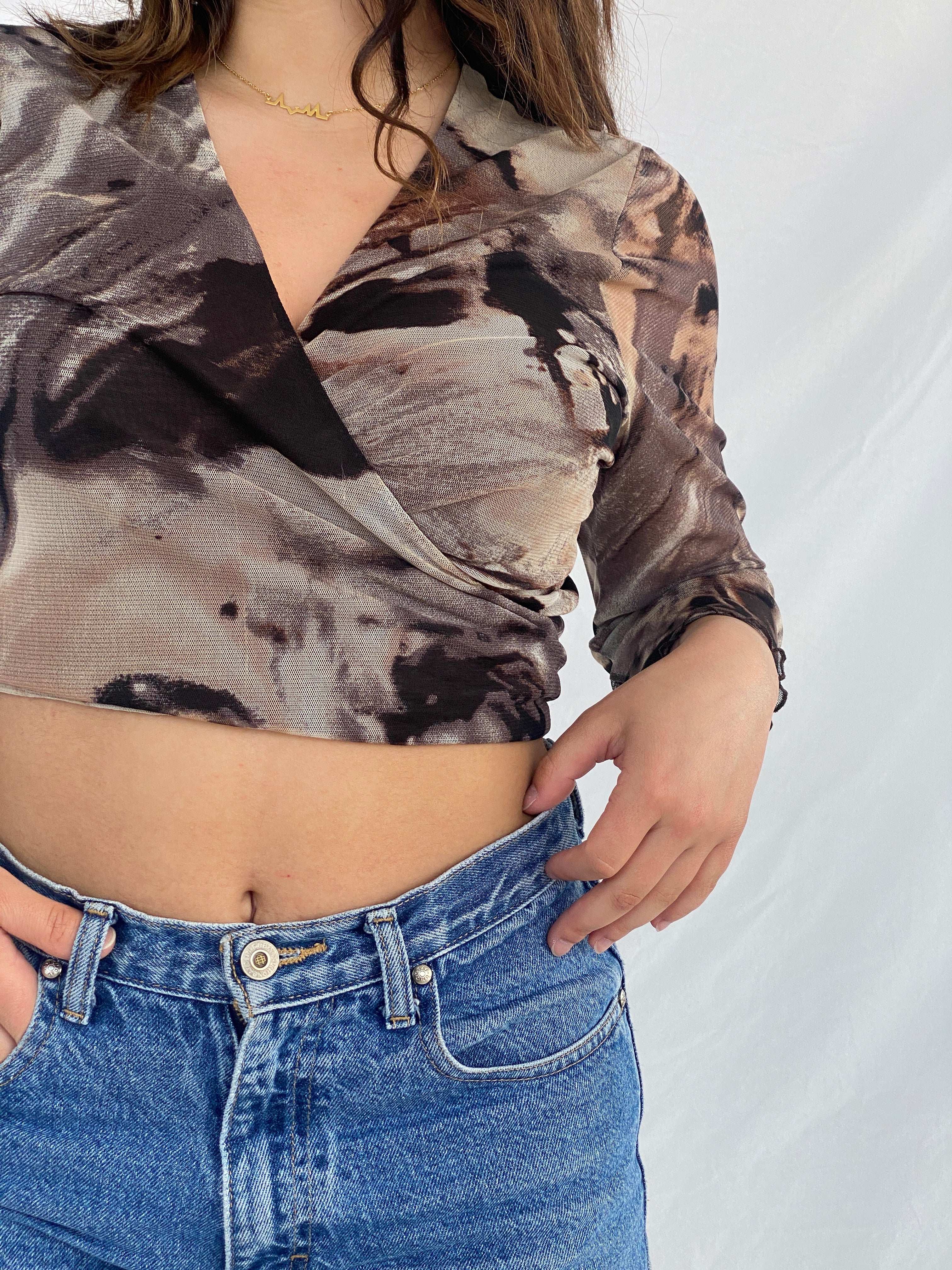 Beautiful Vintage Wrap Cropped Top - Balagan Vintage Wrap Top 00s, Lana, NEW IN, wrap top