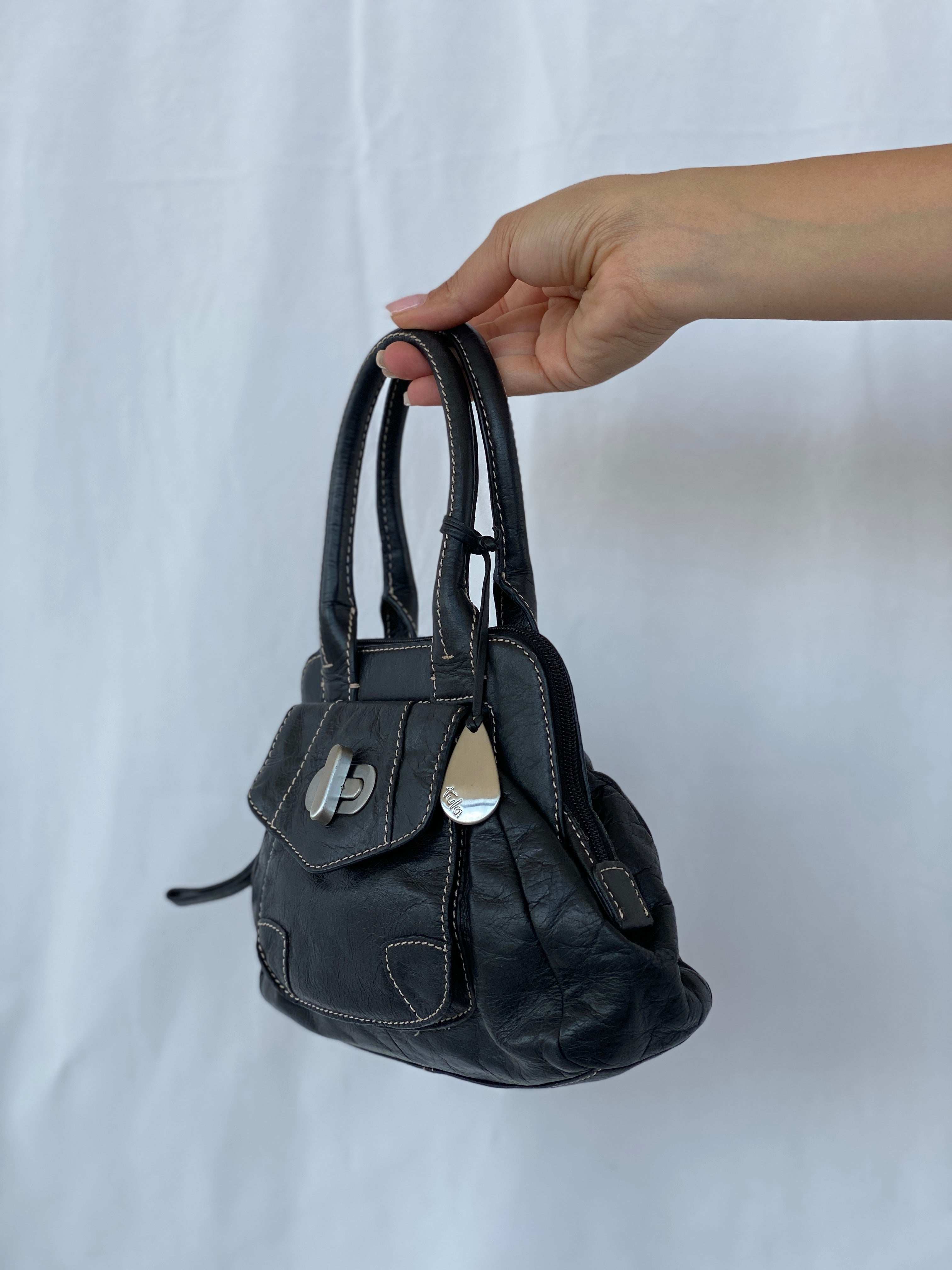 Vintage Y2K Tula Mini Leather Handbag - Balagan Vintage Handbags black leather, mini handbag, NEW IN, Y2K