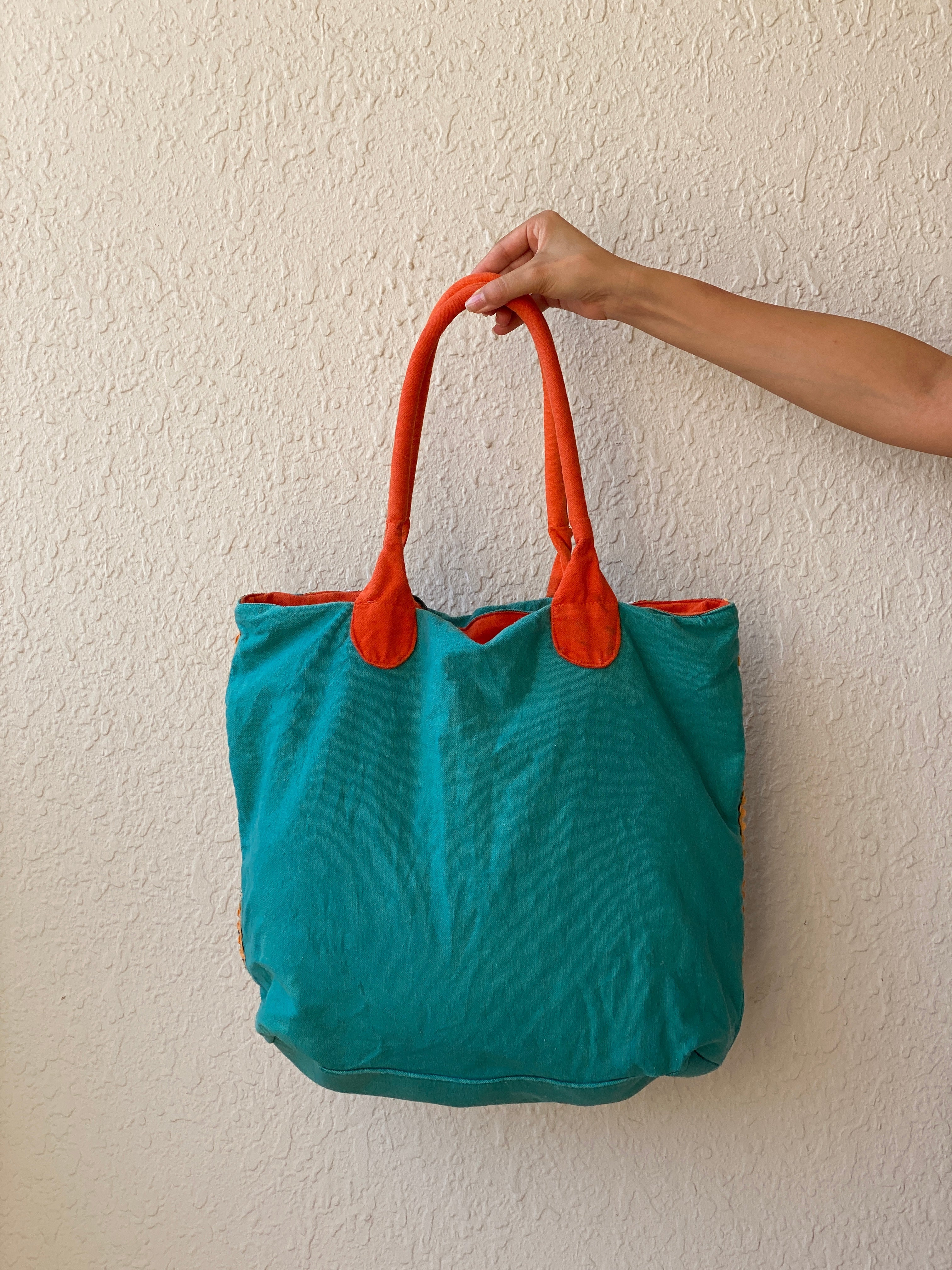 Antik Kraft Embroidered Cotton Tote Bag Boho Patchwork Festival Shoulder Bag