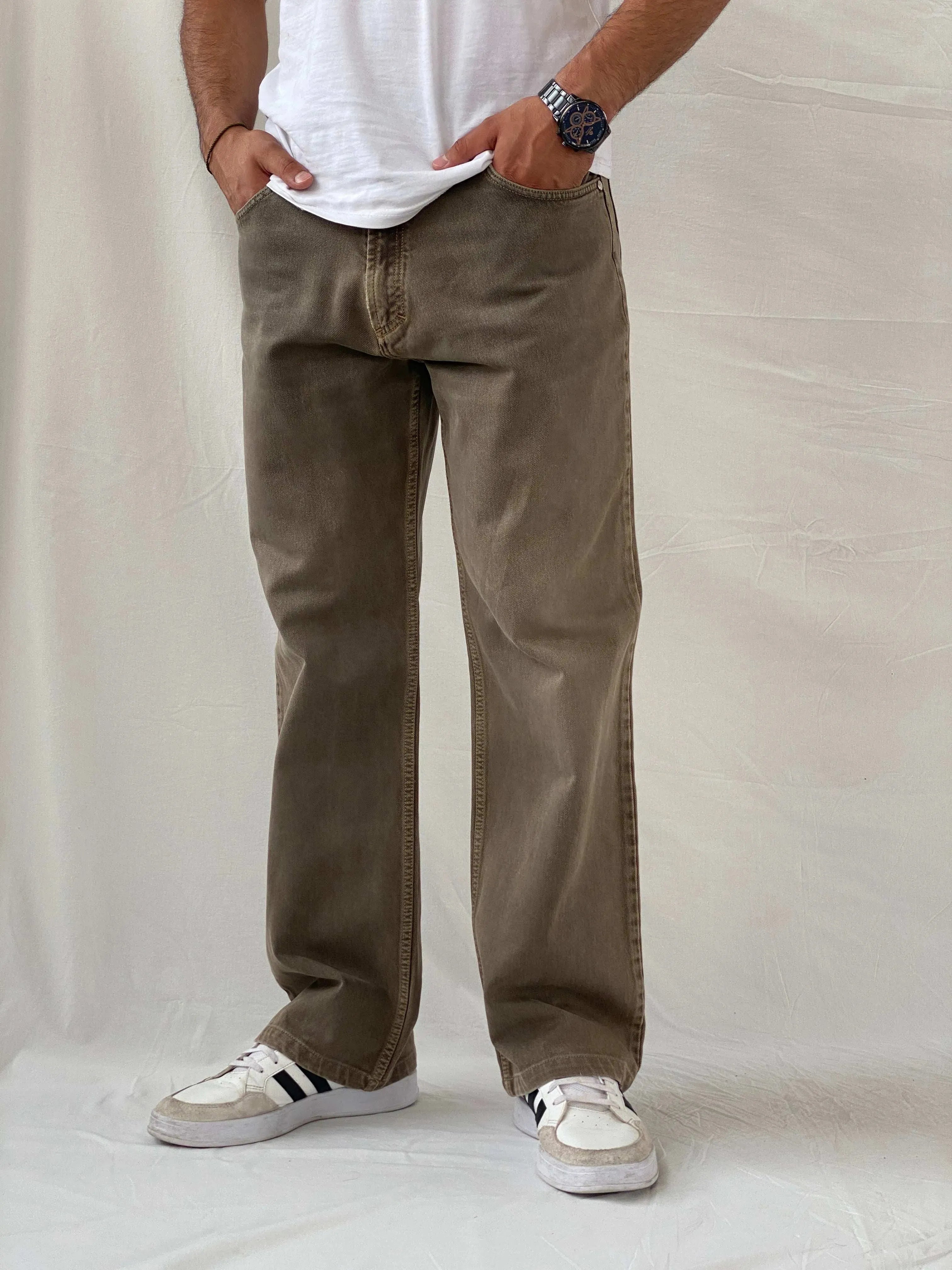 2012 Versace Jeans Couture Men’s Jeans - Balagan Vintage Track Pants 80s, 90s, consignment, Joe, Ramez, rare find, straight cut jeans, Versace, vintage pants, windbreaker, winter