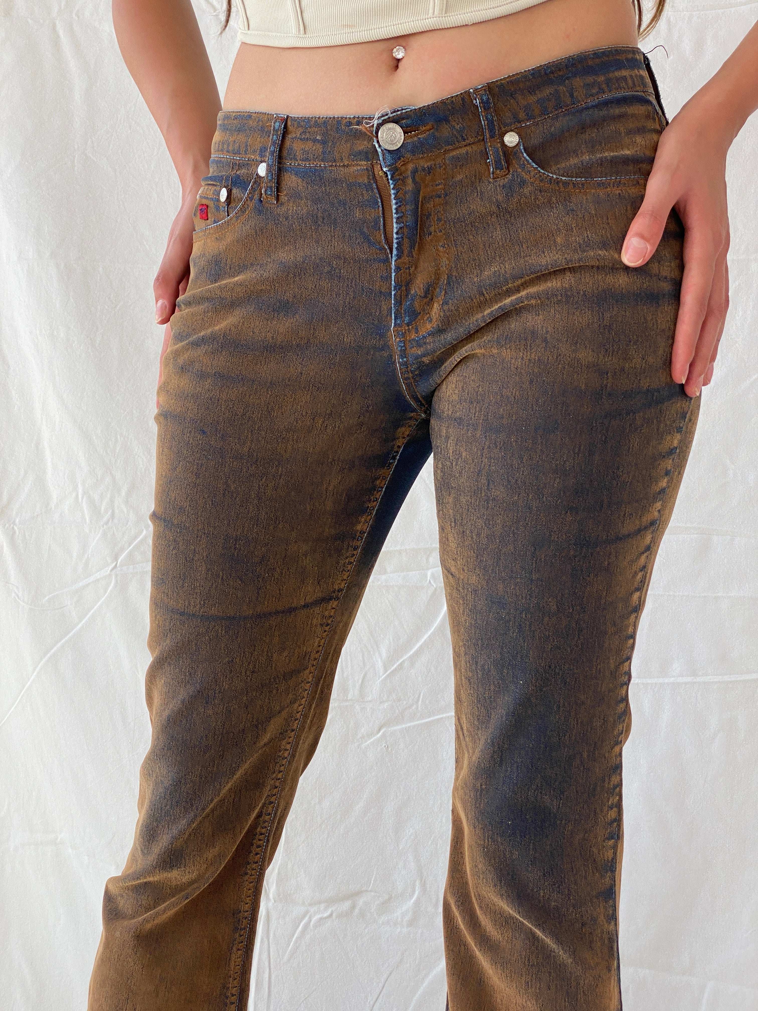 Vintage Paris Blues Soulmate Cut  Rusty Brown Flared Jeans