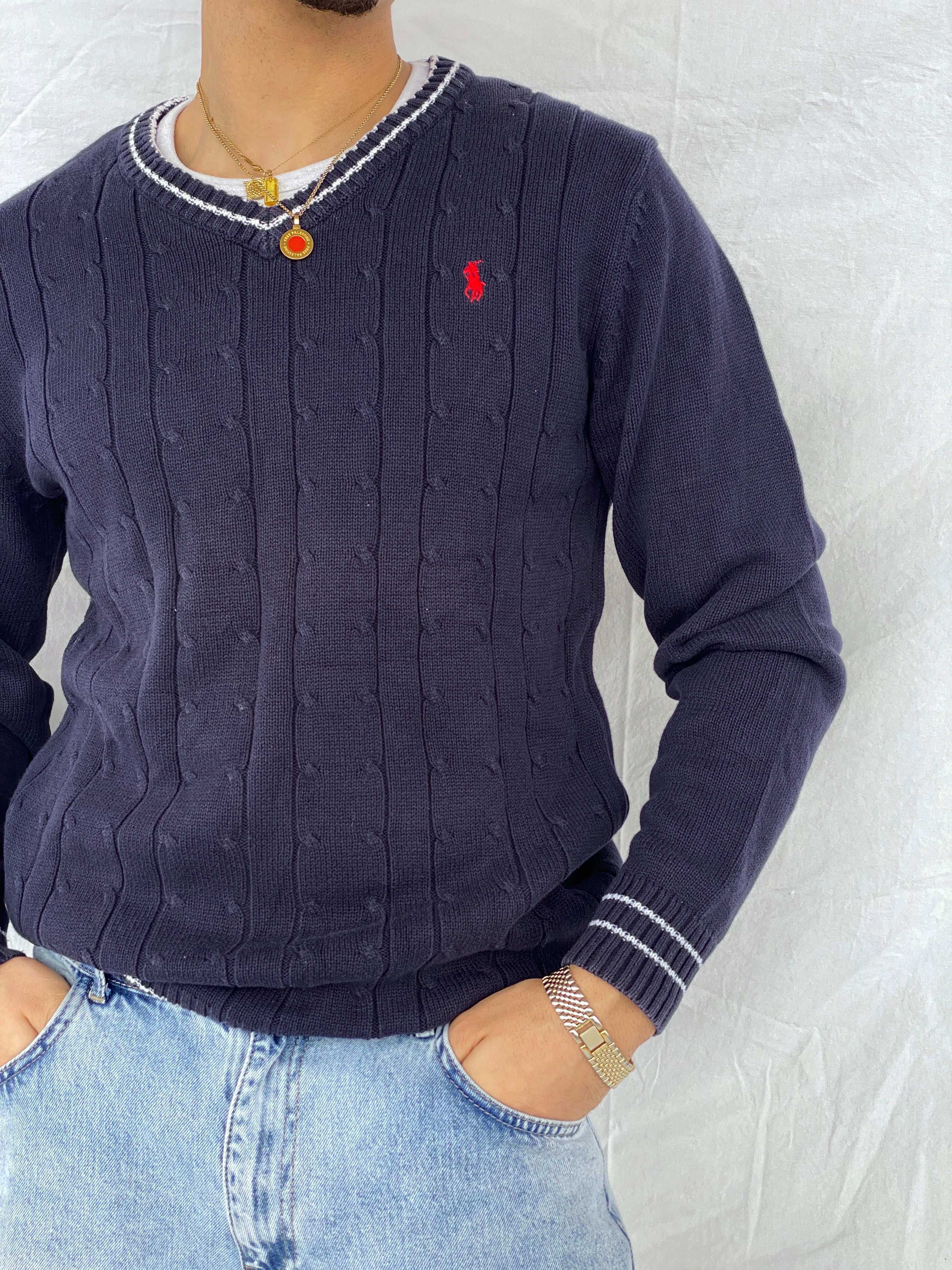 Polo By Ralph Lauren Navy Sweater - Size XL - Balagan Vintage Sweater 00s, 90s, Abdullah, knitted sweater, ralph lauren, winter