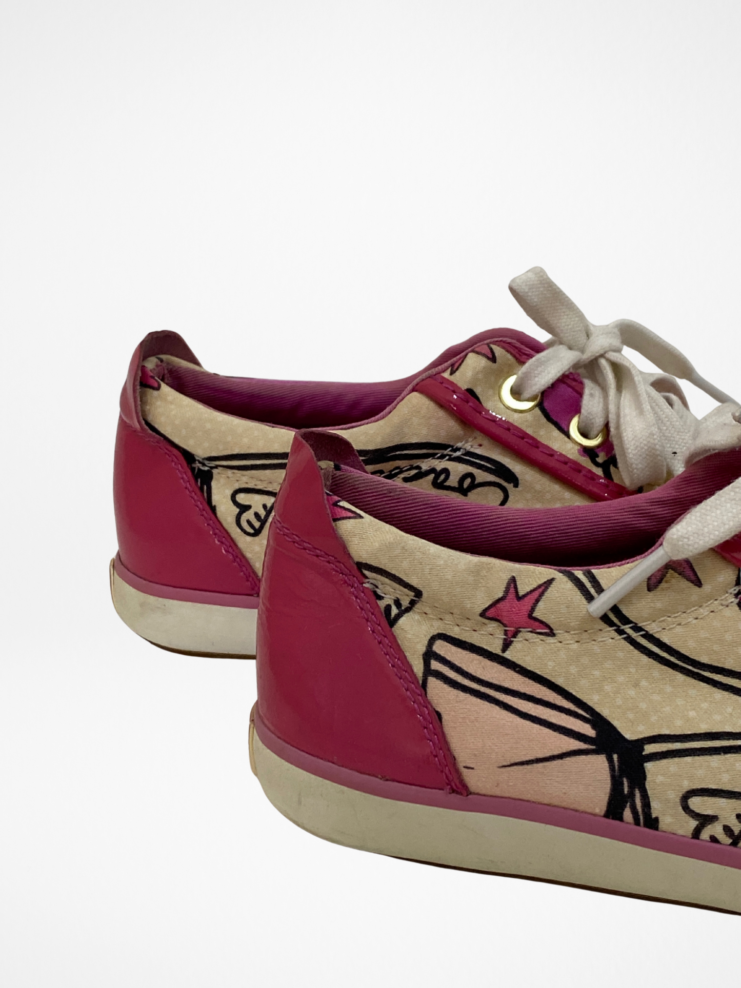 Vintage Coach Pink Floral Canvas Sneakers - 39EU