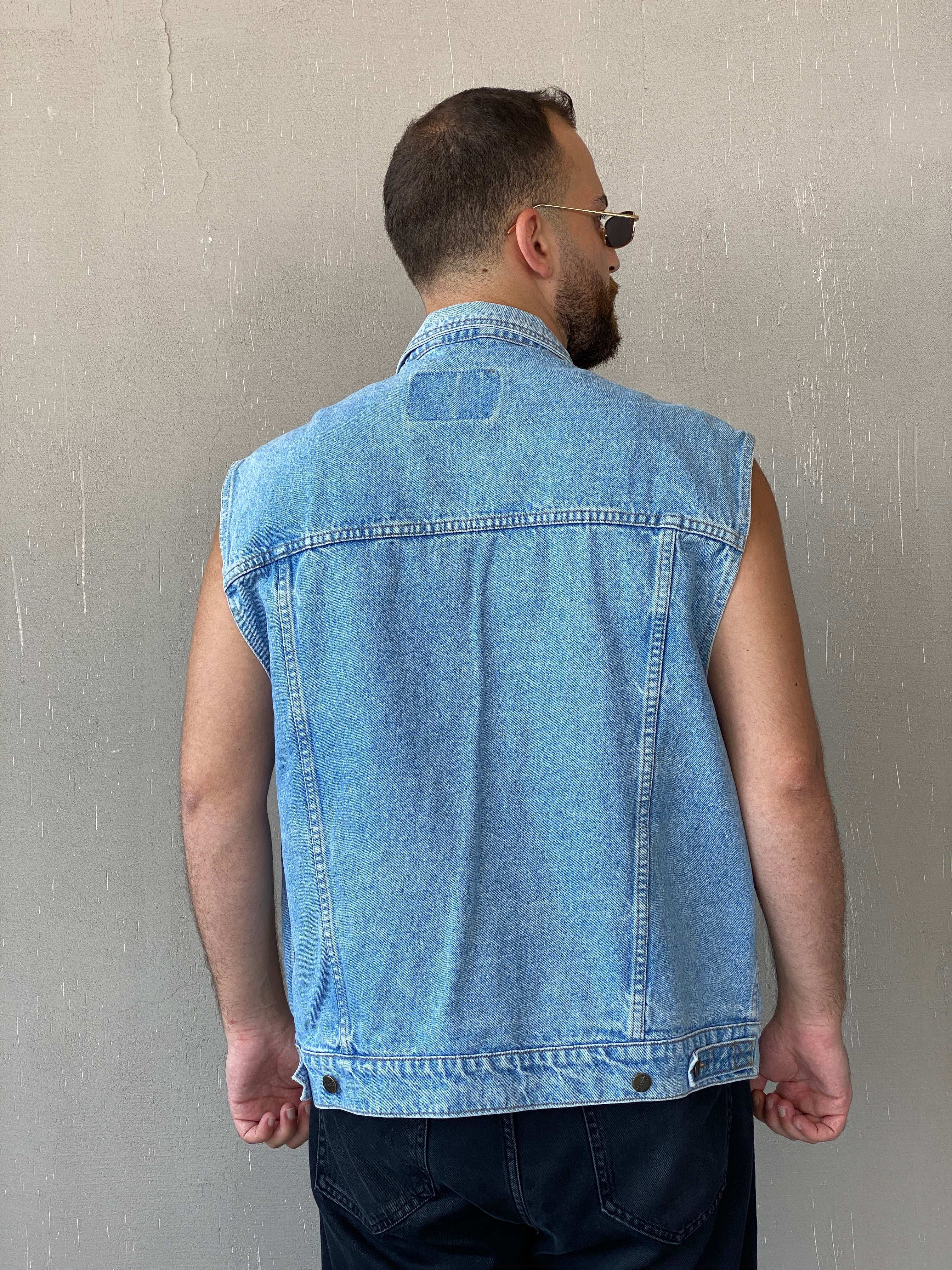 Vintage Feeling Anvil Oversized Denim Vest - 2XL - Balagan Vintage Denim Vest 90s, denim vest, Iyad, NEW IN