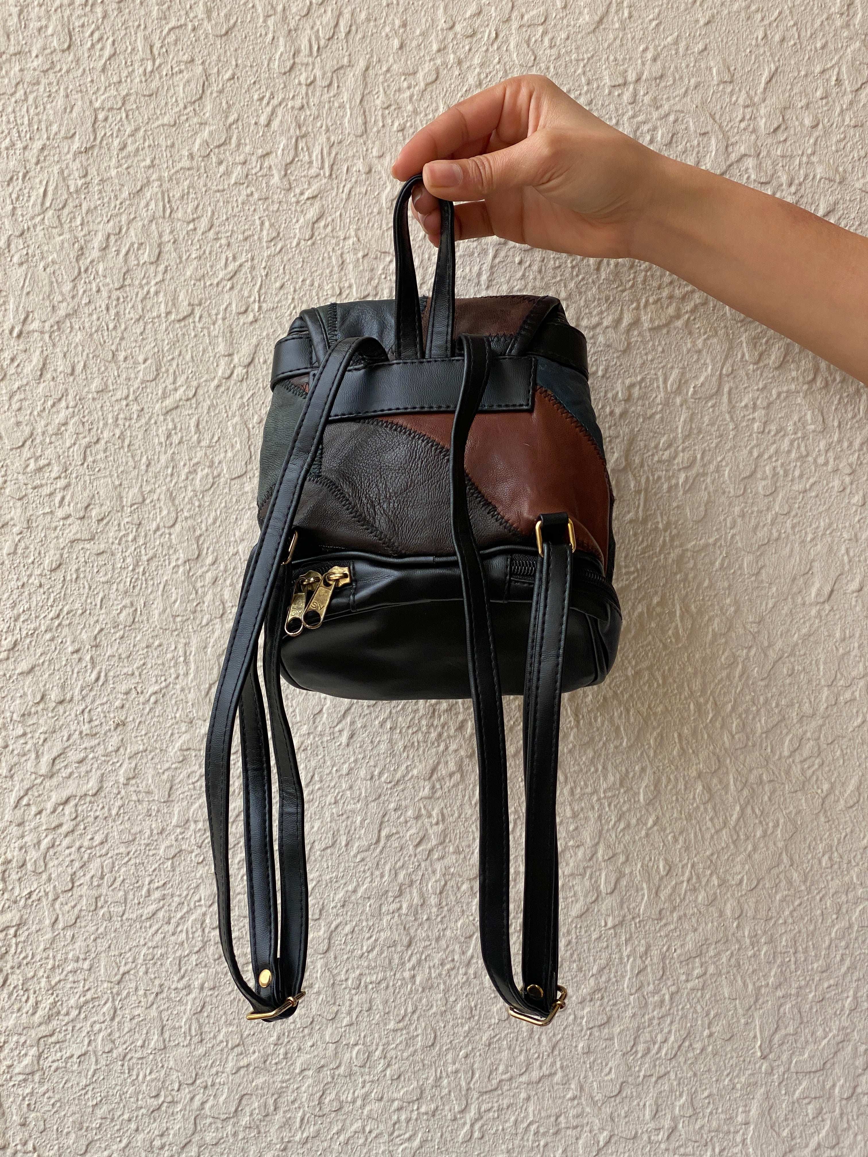 Unique Vintage Genuine Italian Leather Mini Backpack - Balagan Vintage Bags 80s, 90s, bag, NEW IN