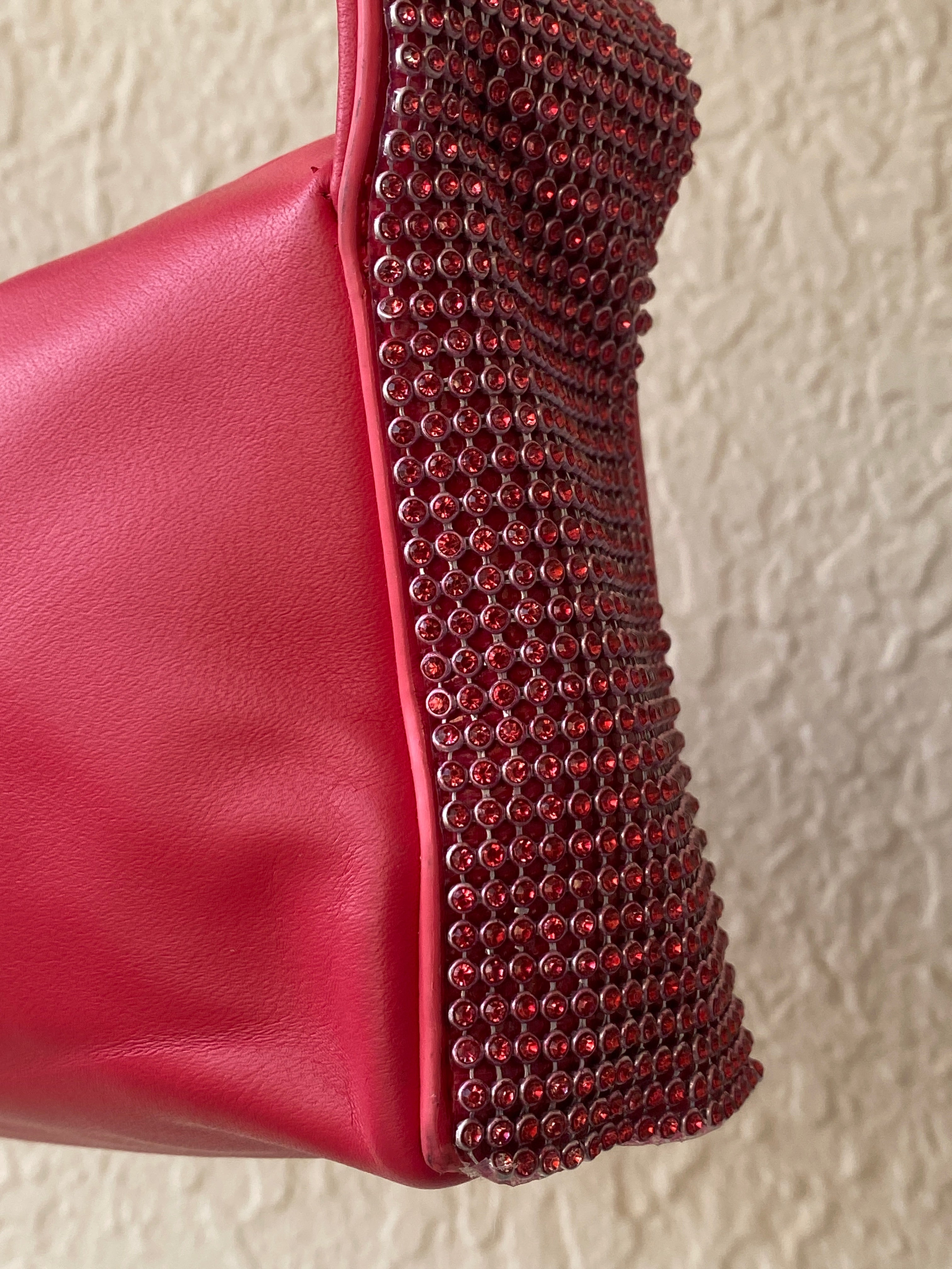 Tony Bianco Pink Rhinestone Mini Shoulder Bag Y2K Statement Evening Purse