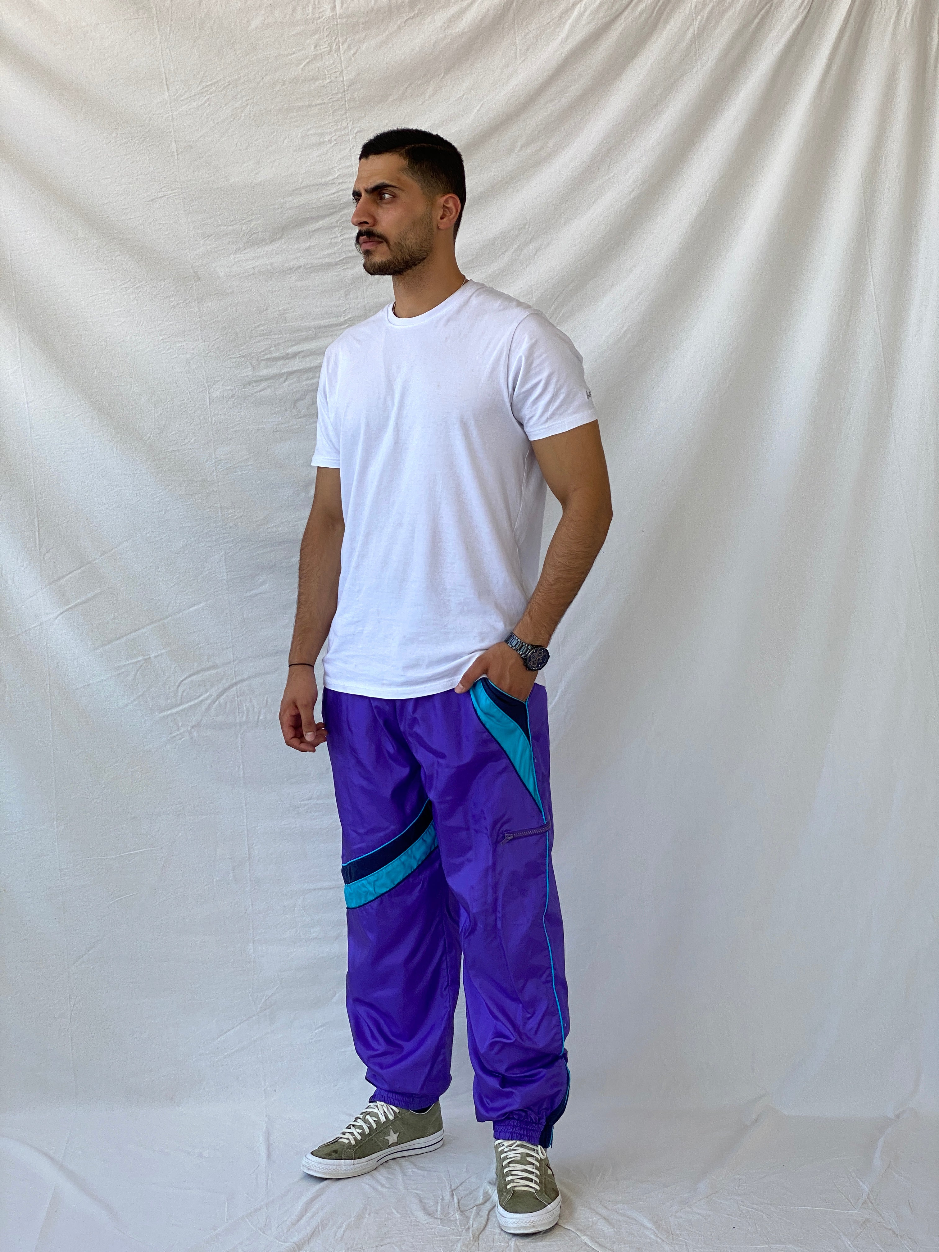 Vintage 80s/90s YBÉS Fashion Purple Track Pants - XL