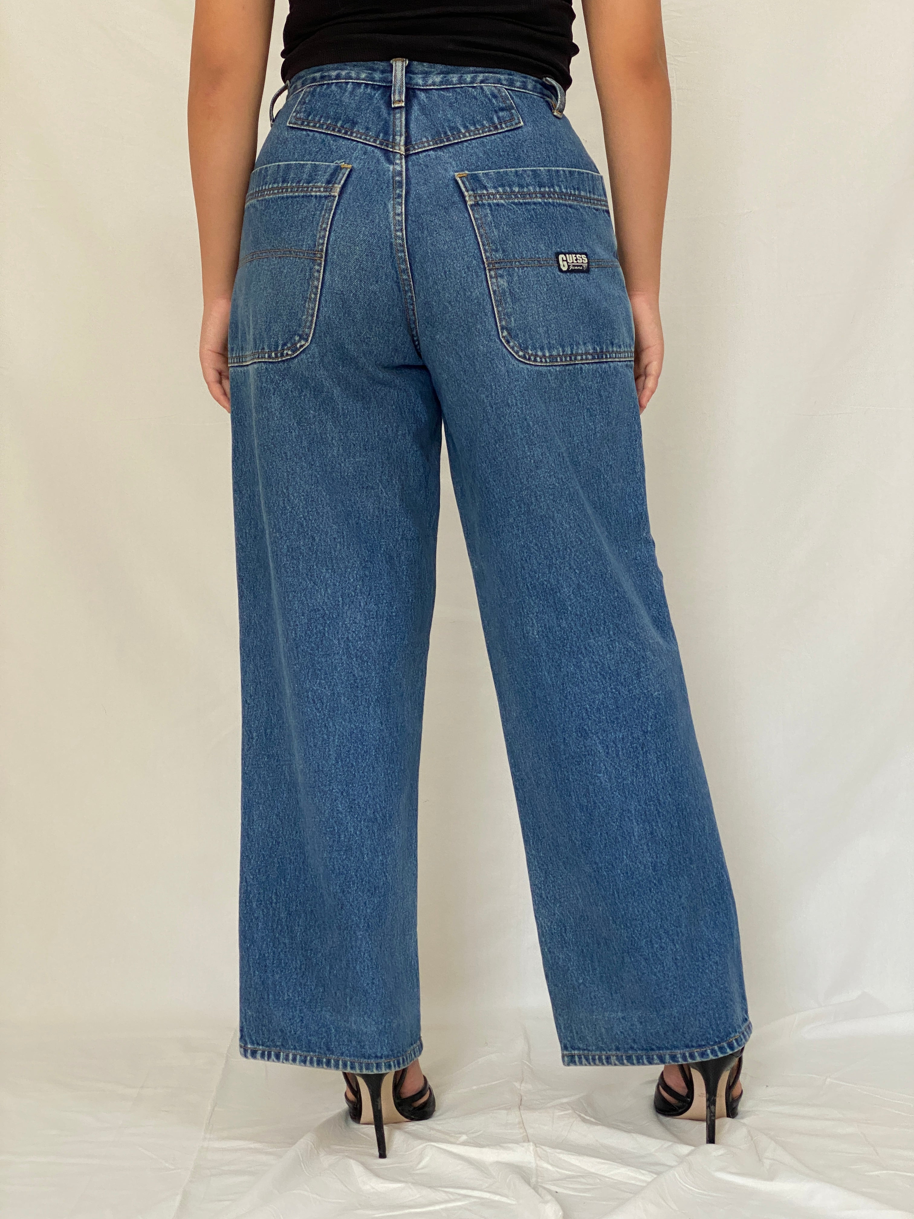 Vintage Guess Jeans Fall '97 Wide Leg High Rise Skater Denim